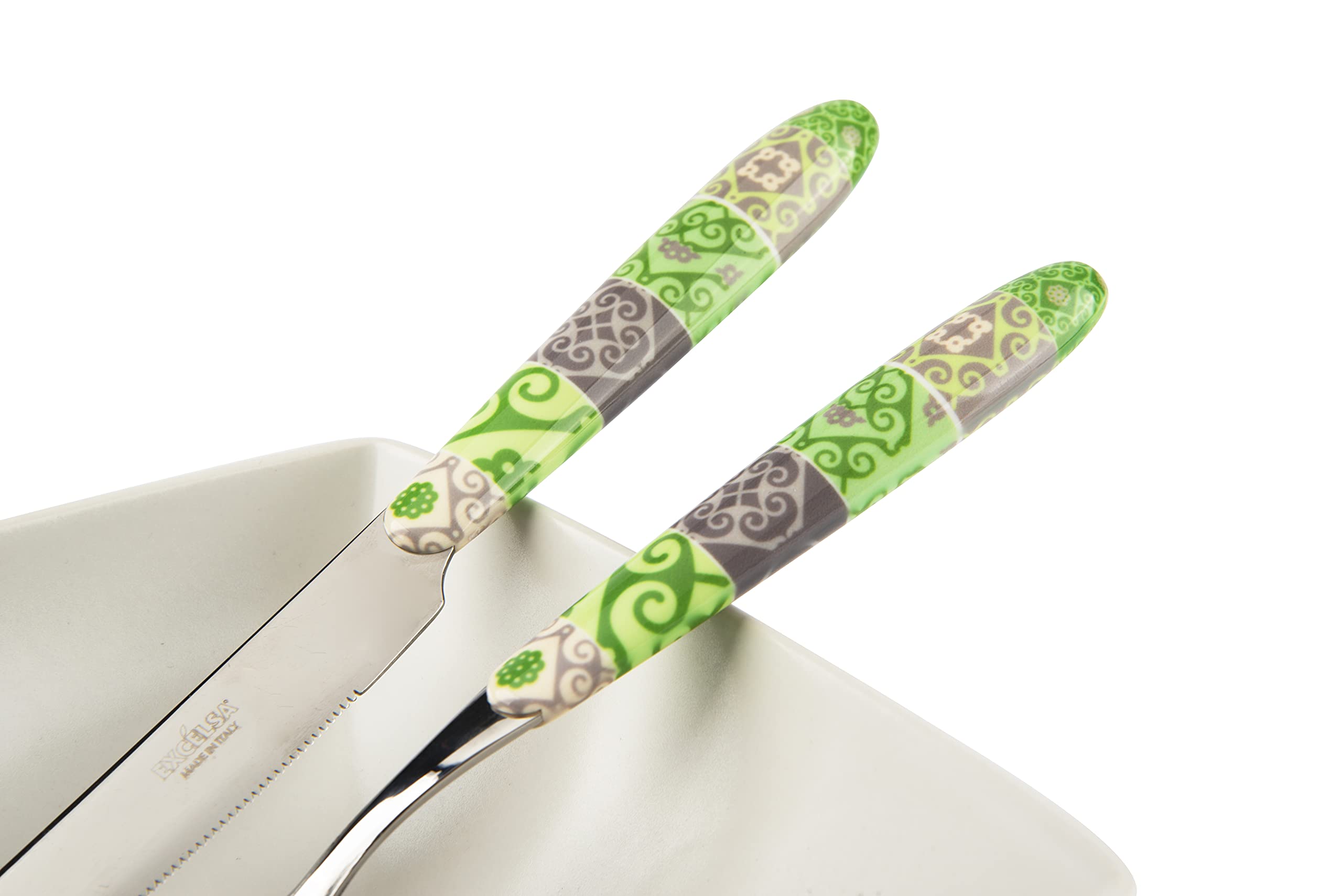 Excelsa Maiolica Green Besteck-Set, Stahl, 24-teilig