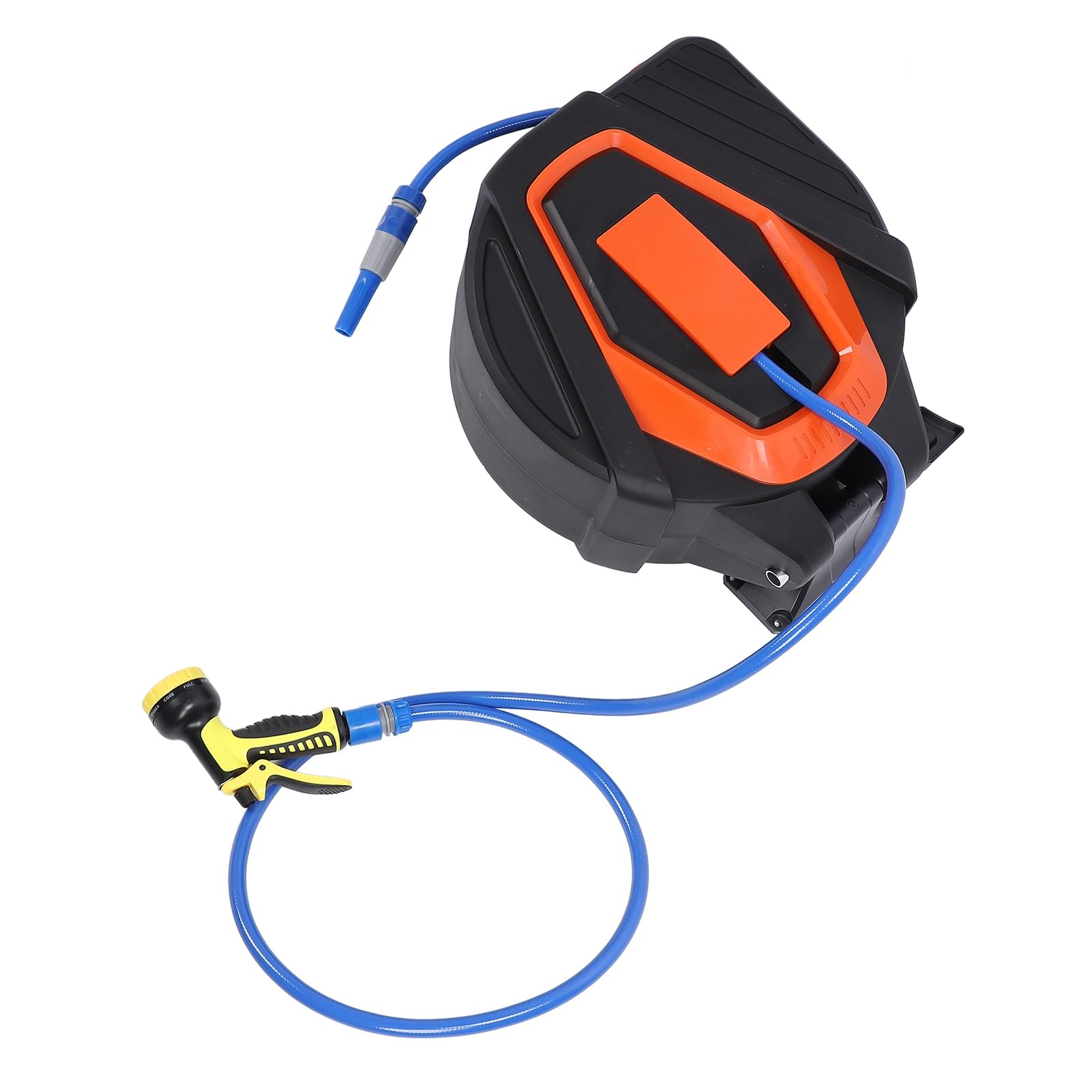 Carrete de Manguera de Agua Montado en la Pared Retráctil de 30 M con Rebobinado Automático para Jardinería Material de PVC 10 Patrones de Pulverización