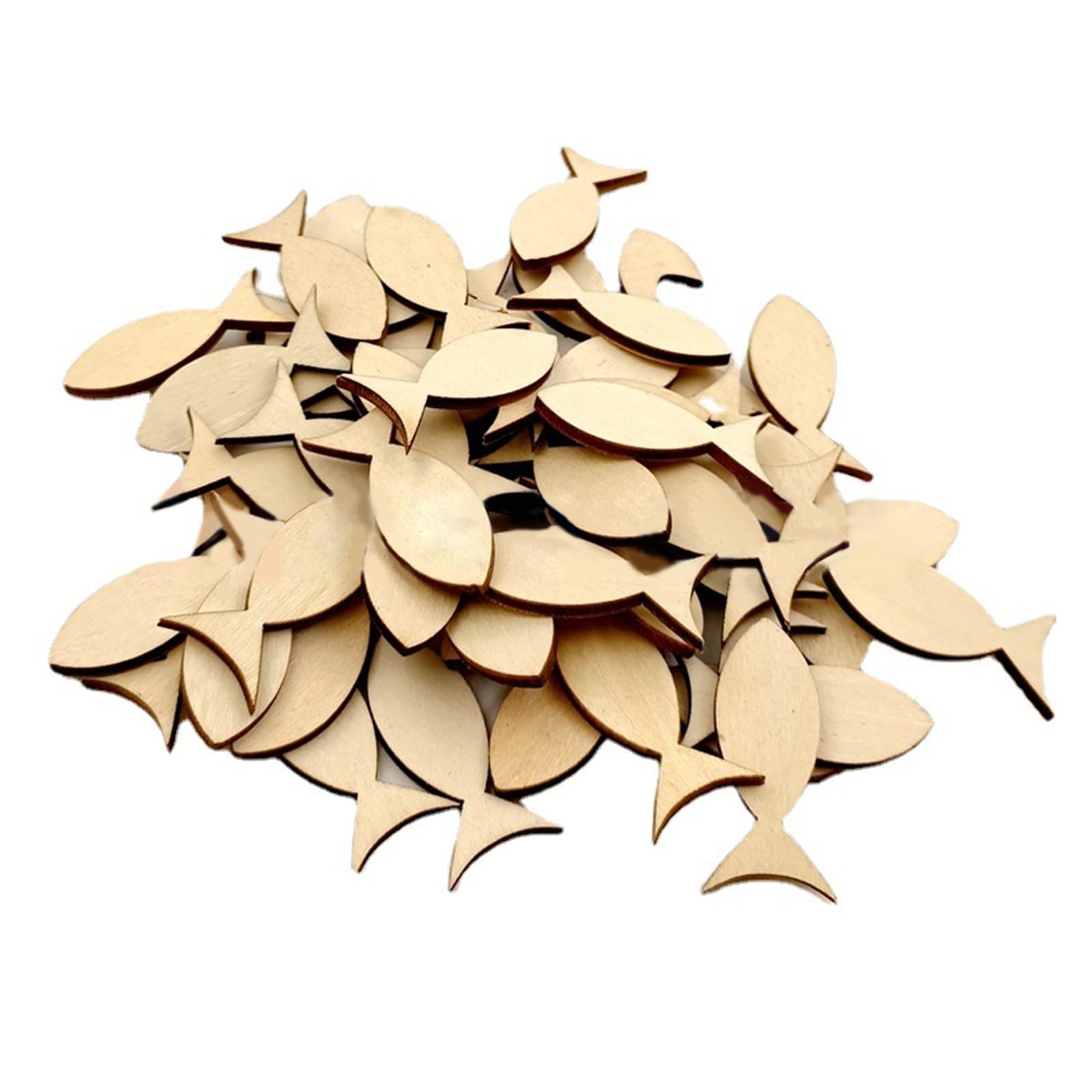 Kalttoy Of 50pcs Wood Fish Table Decors Fish Wood Christening Great for Crafting Christening Decorations Home Festival