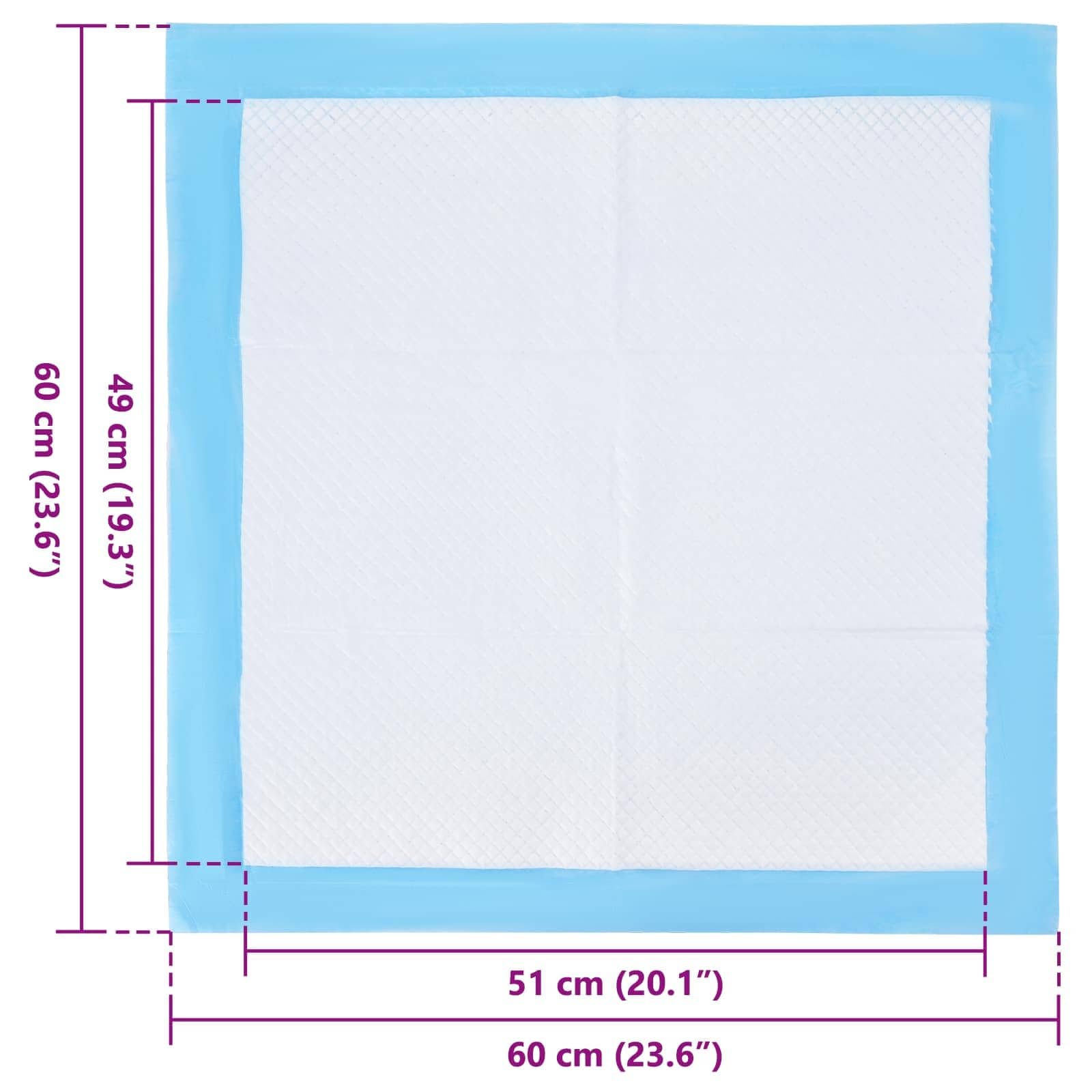 Włóknina podkładka treningowa dla zwierząt domowych, 50 sztuk, 60 x 60 cm, chłonna podkładka z szczelnym spodem do toalety dla psów, ochrony podłogi, czystości pomieszczeń i higieny w