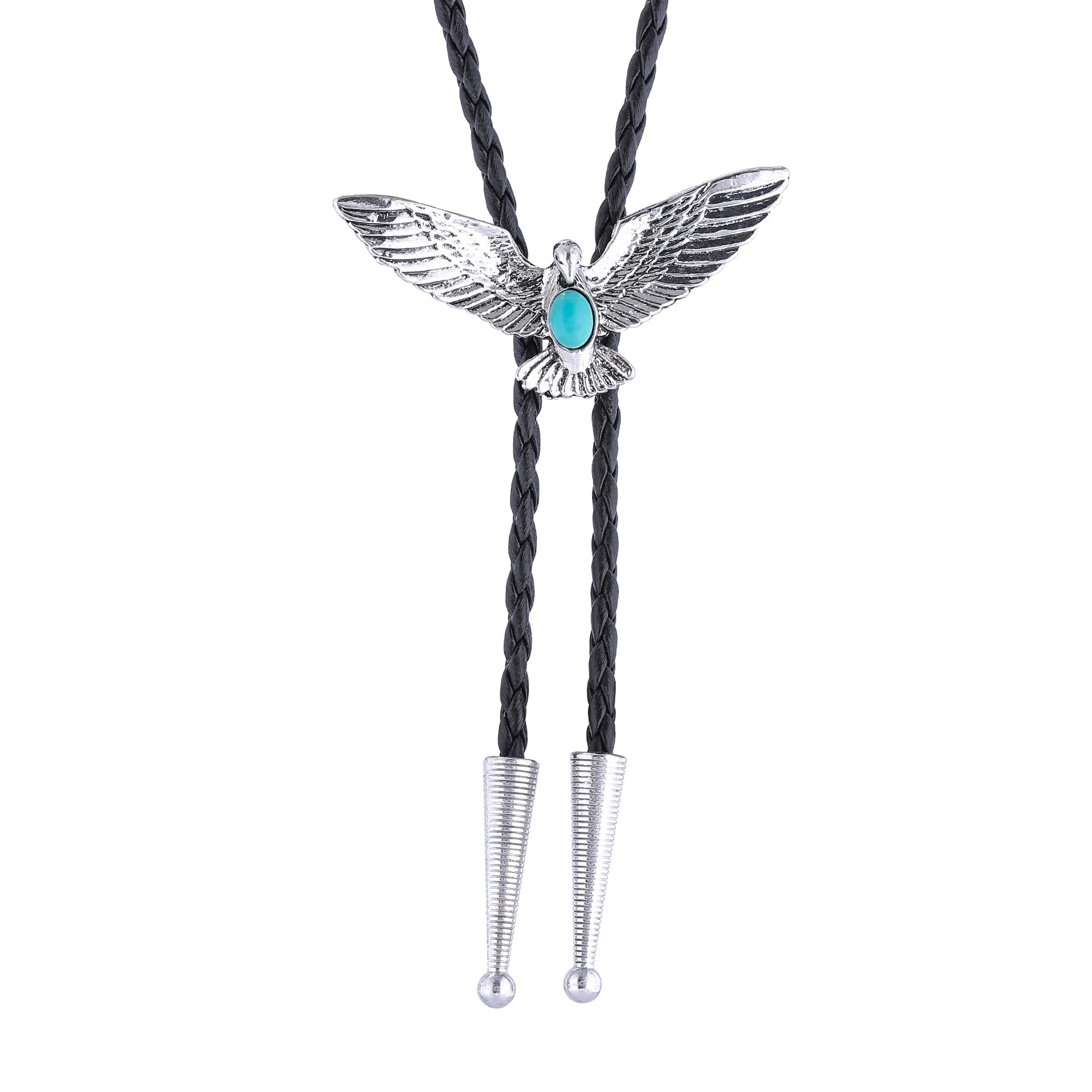 HUABOLA CALYN Bolo Tie for Men Women, Native American Turquoise/Longhorn Bull/Eagle/Horse Bolo ties,Western Tie Costume