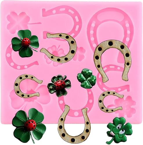 Miniatura 8 de ZiXiang Moldes de silicona para caballo, para zapatos de caballo, trébol, fondant, herradura, pezuña, moldes de silicona para decoración de