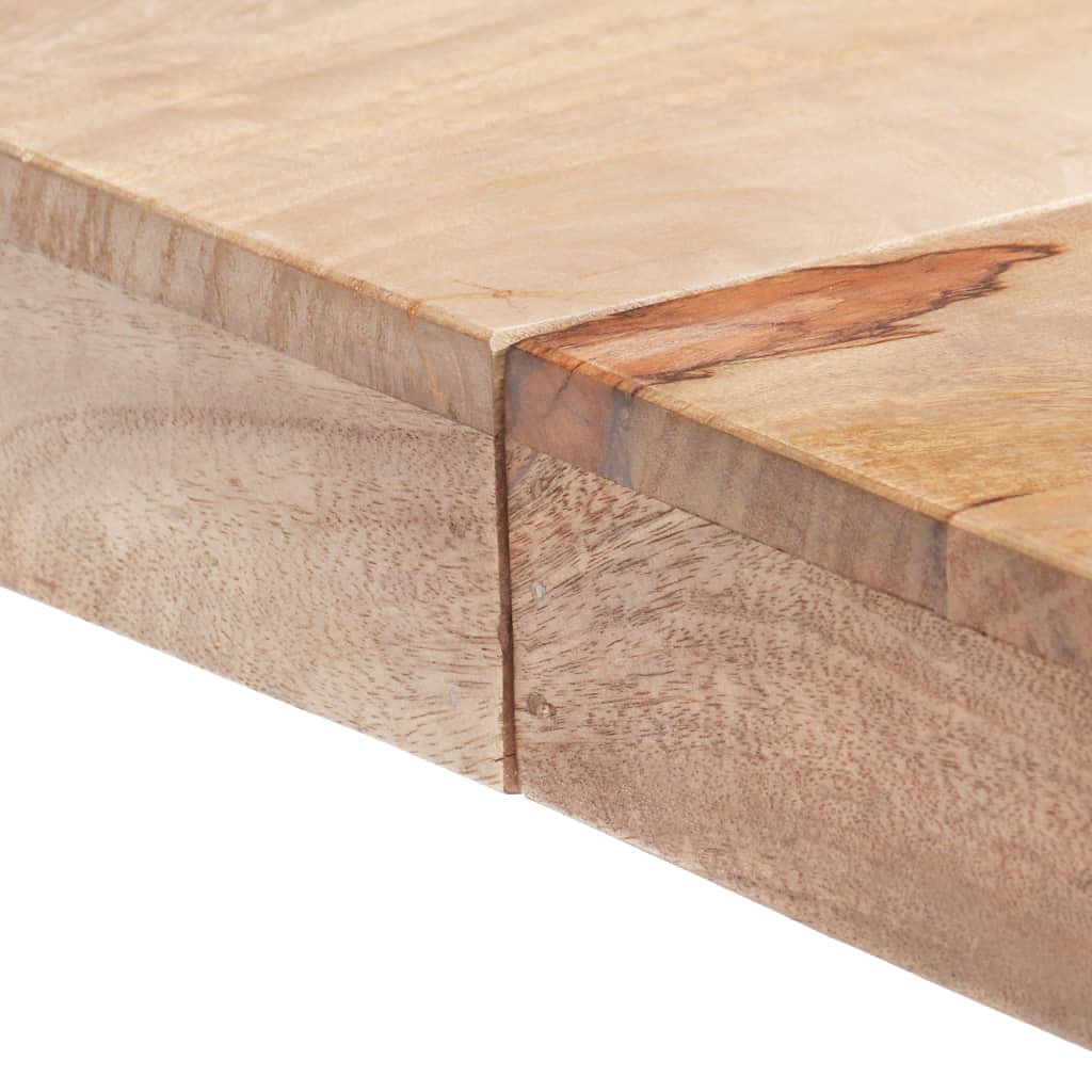 Mesa de comedor de 120 x 120 cm, mango de madera maciza de acabado natural, moderna mesa de madera con base robusta, mesa de cocina para comedor, salón y balcón