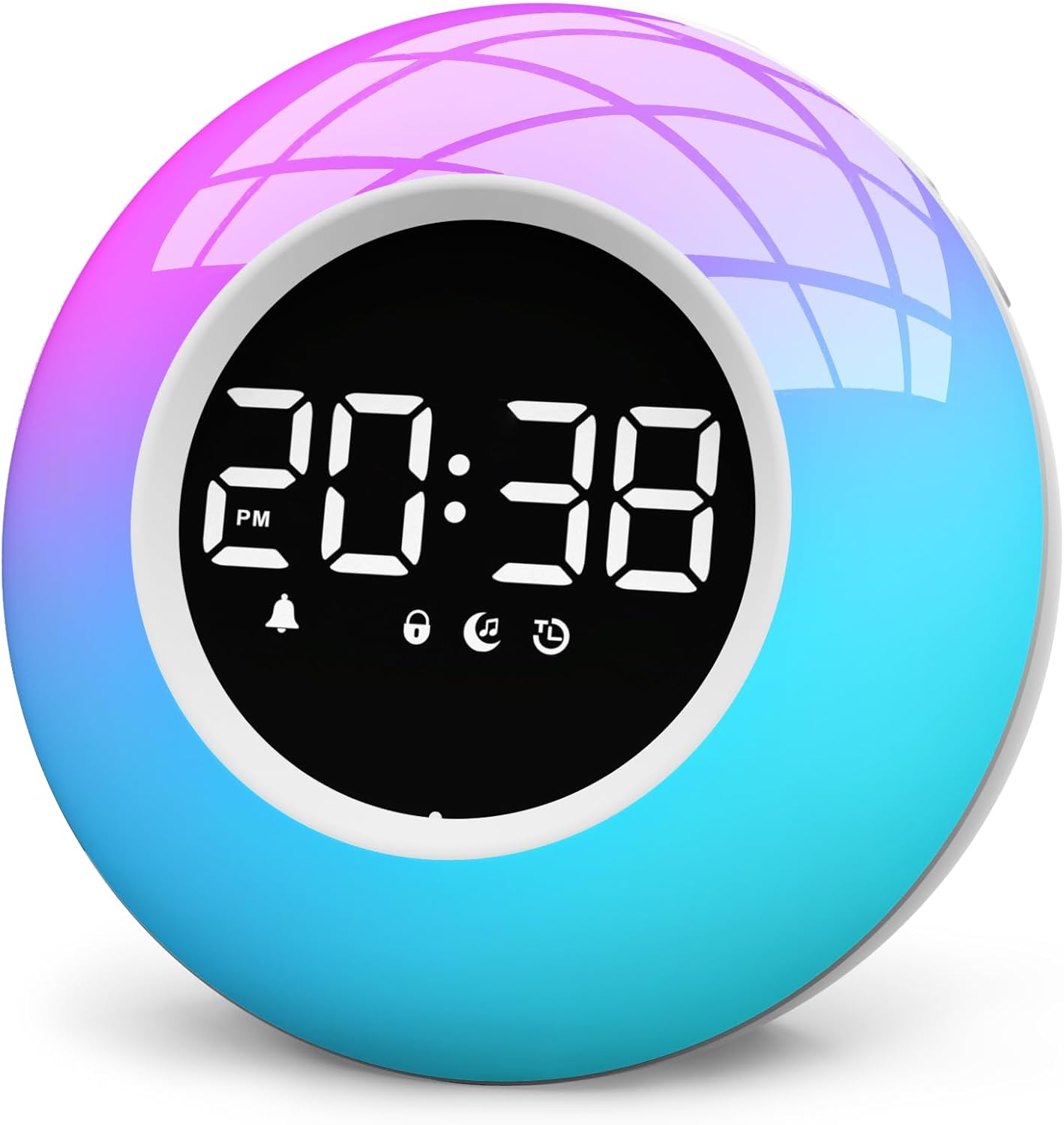 White Noise Sound Machine with 30 Soothing Sounds & 12 Colors Light, Sunrise Alarm Clock Wake Up Light, Adjustable Volume & Night Light, Timer, Ideal for Adults, Kids, Heavy Sleepers