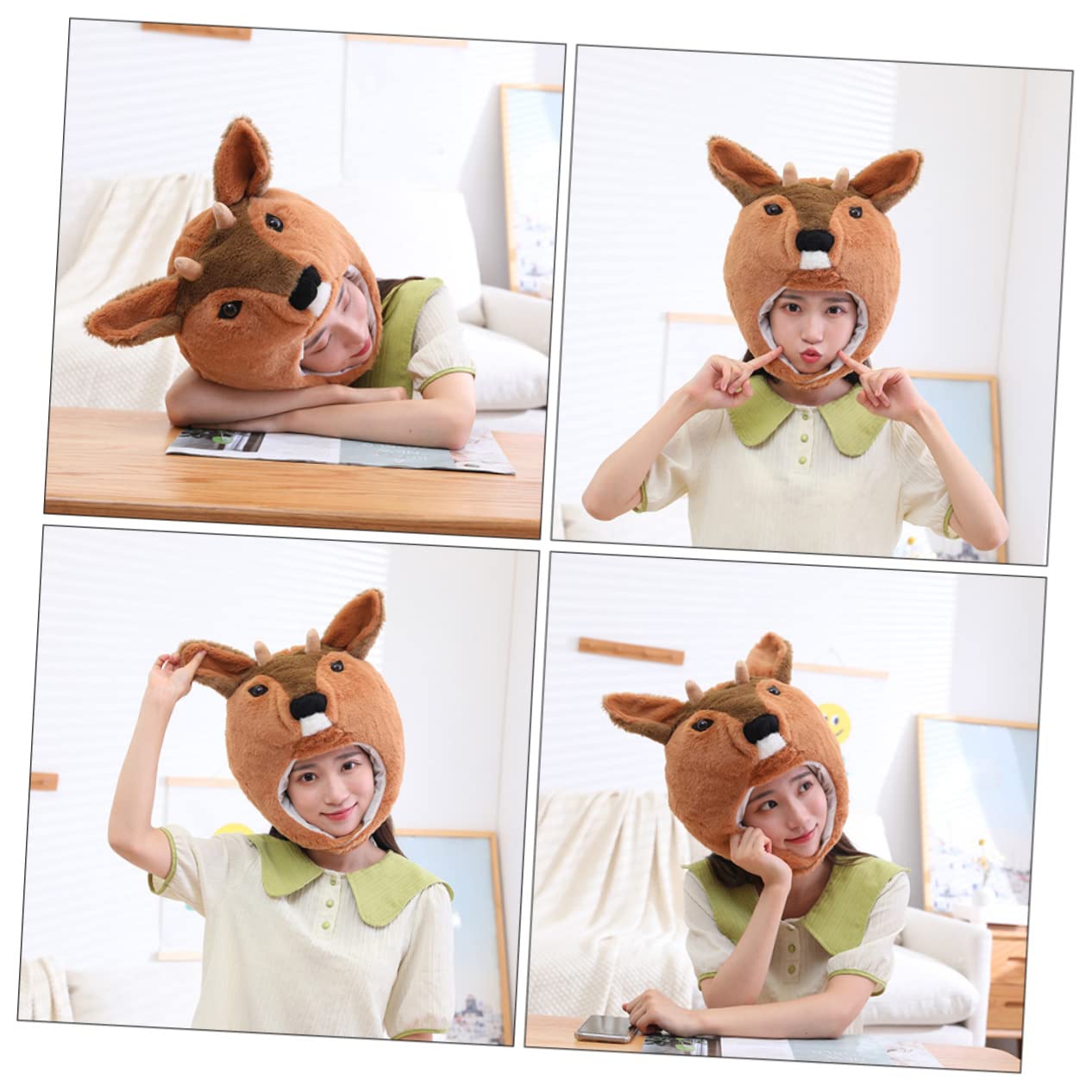 Toyvian 2pezzi Cappello Plush Forma Di Cervo Roe Per Adulti Accessorio Divertente Per Costumi e Feste Per Foto e Celebrazioni Con Amici e Famiglia
