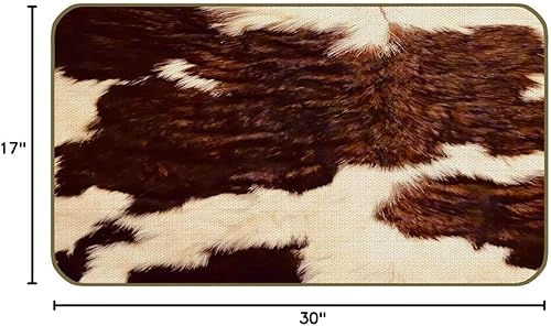 Miniatura 3 de UINHMOP Tapete decorativo de piel de vaca occidental con textura de piel de vacuno de 17 x 30 pulgadas, decoración occidental de granja para el