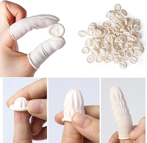 Miniatura 2 de Cunas desechables de látex para los dedos, 400 unidades de goma para dedos protectores, arte de látex, catre de dedos, multiuso para arte de uñas,