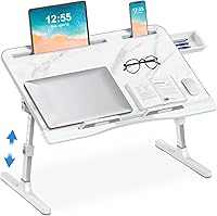 Vista 7 de Escritorio para cama para laptop, bandeja de mesa ajustable de cuero XL, escritorio plegable para laptop para cama, sofá, sofá, escritura