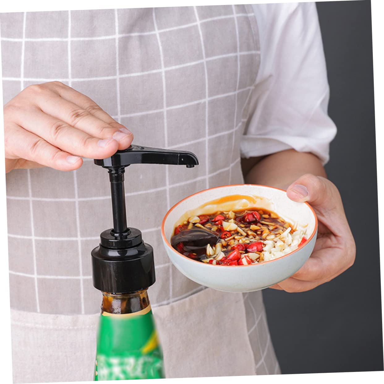 Healeved Bottle Pressing Pumps 4 Pack Kitchen Oil Dispenser Pump and Easy to Cle