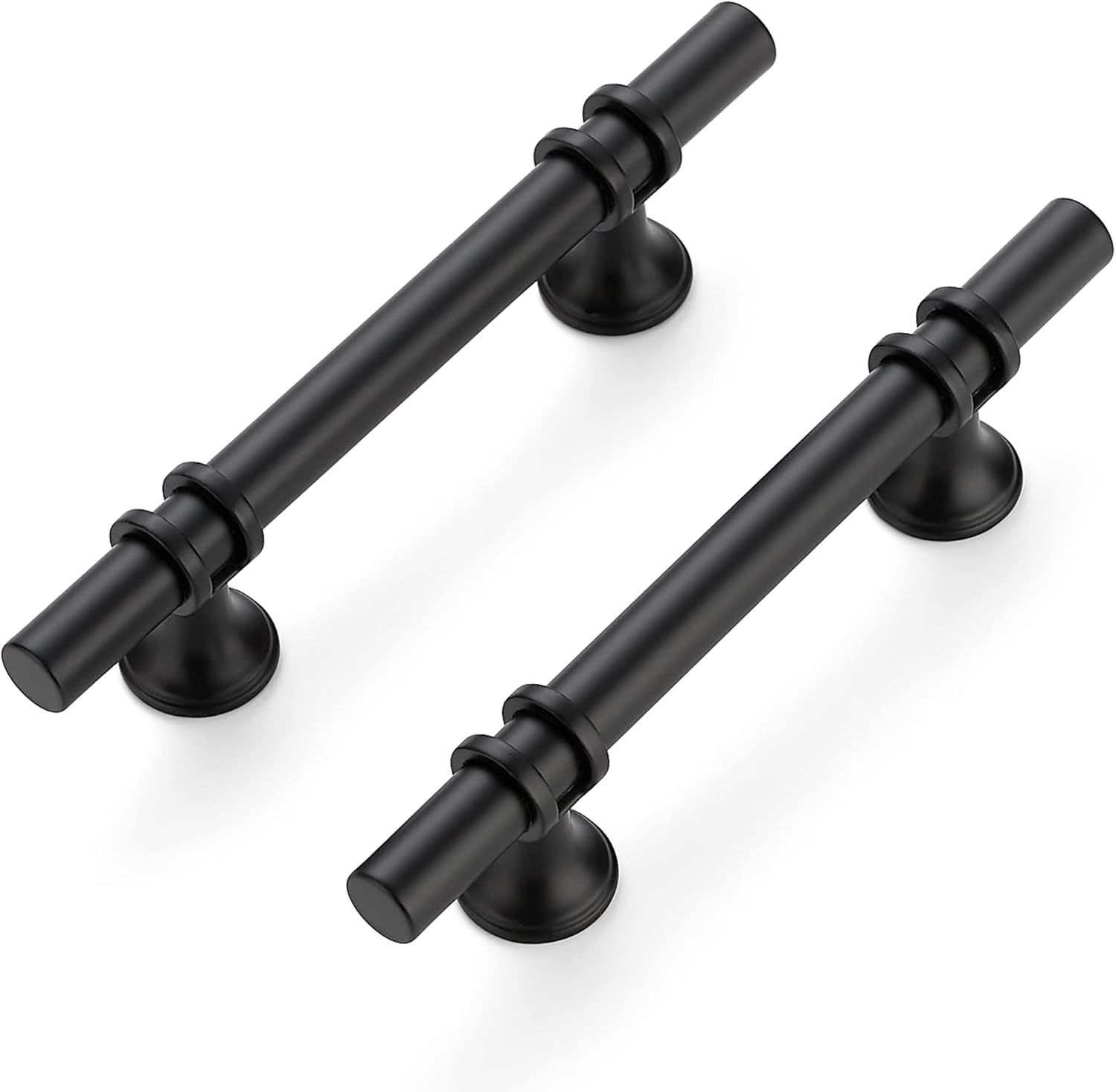 Ravinte 5 Pack 6 Inch Pulls Kitchen Cupboard Handles with Round Base Matte Black Drawer