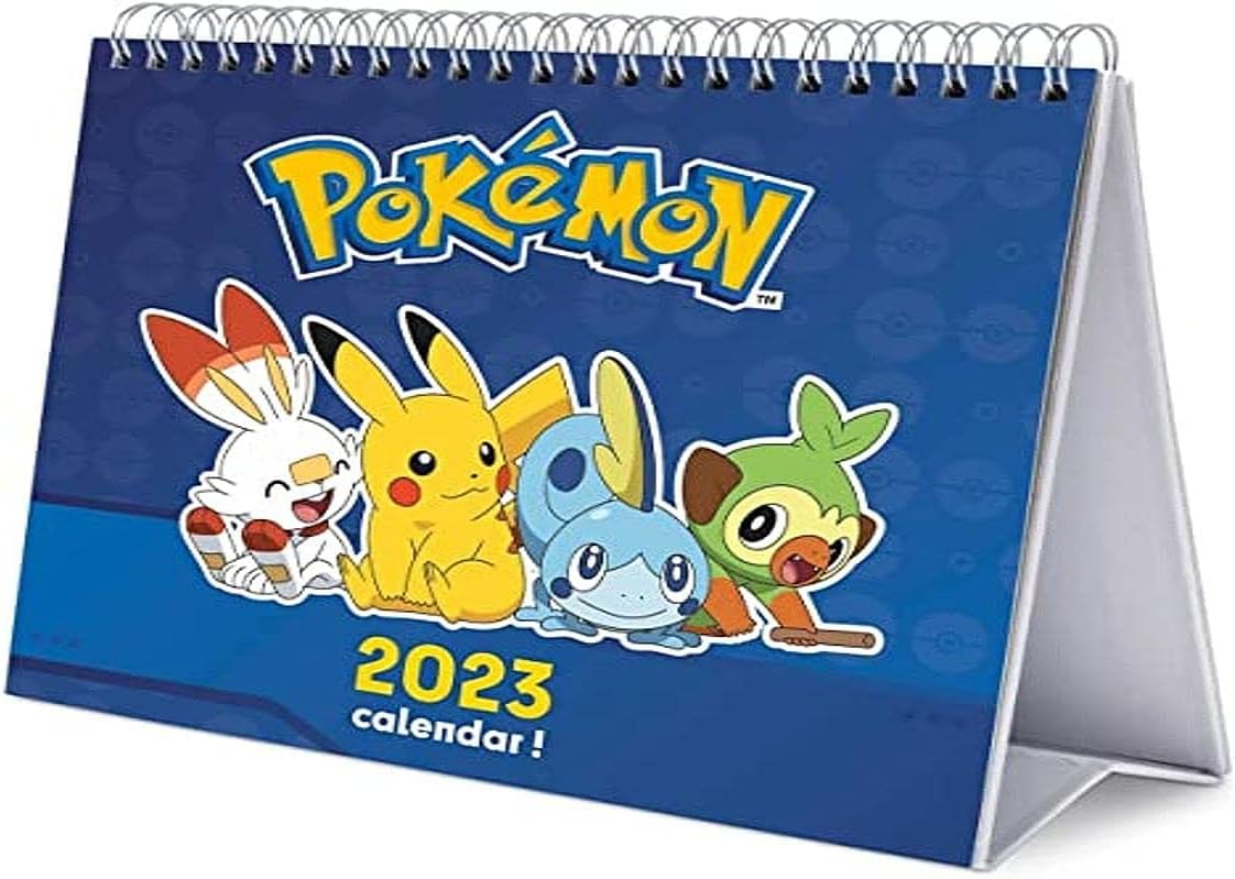Calendário oficial Pokemon 2023 Calendário de mesa 2023 7 x 8
