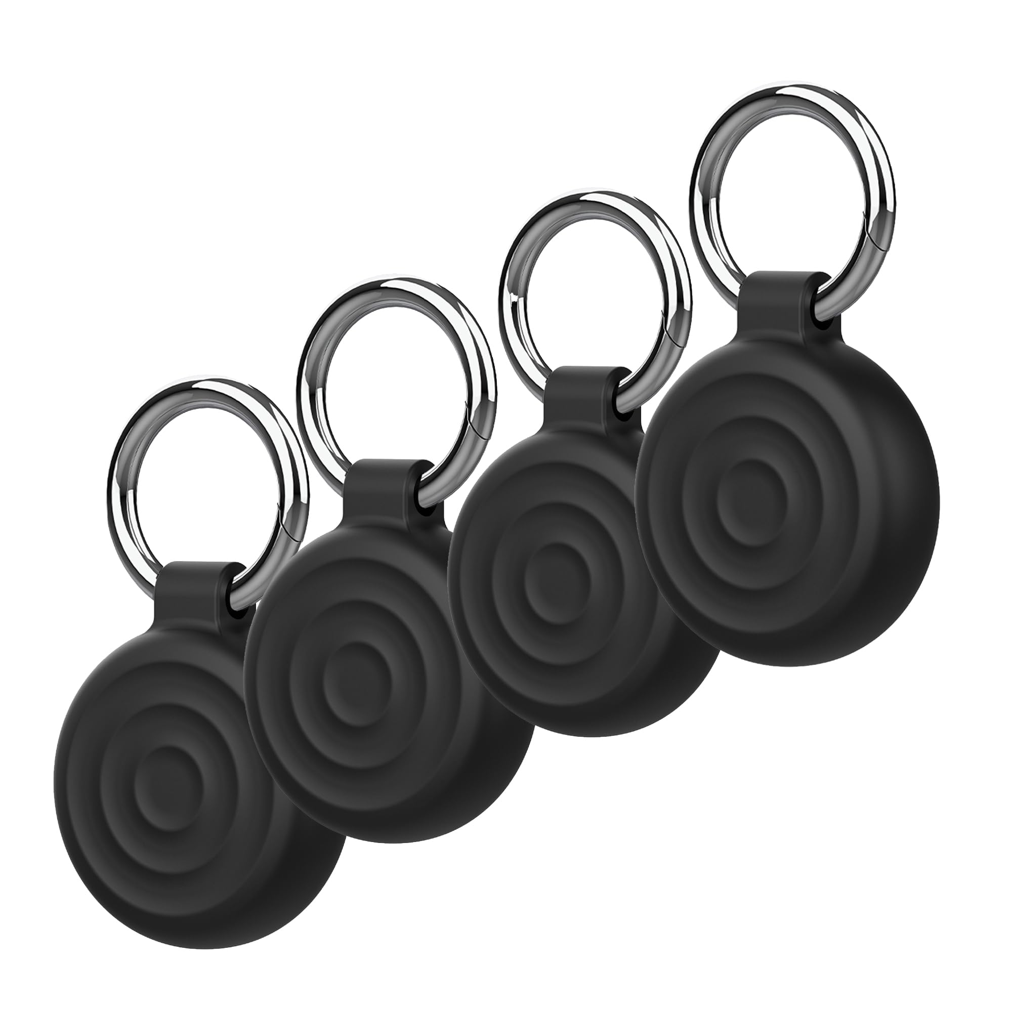 Ealloo 4 Pack Waterproof Keychain Holder for A Tag Shockproof Lock Case with Wire Cable Ultra Durable Waterproof Protective Shell Case with Anti-Loss