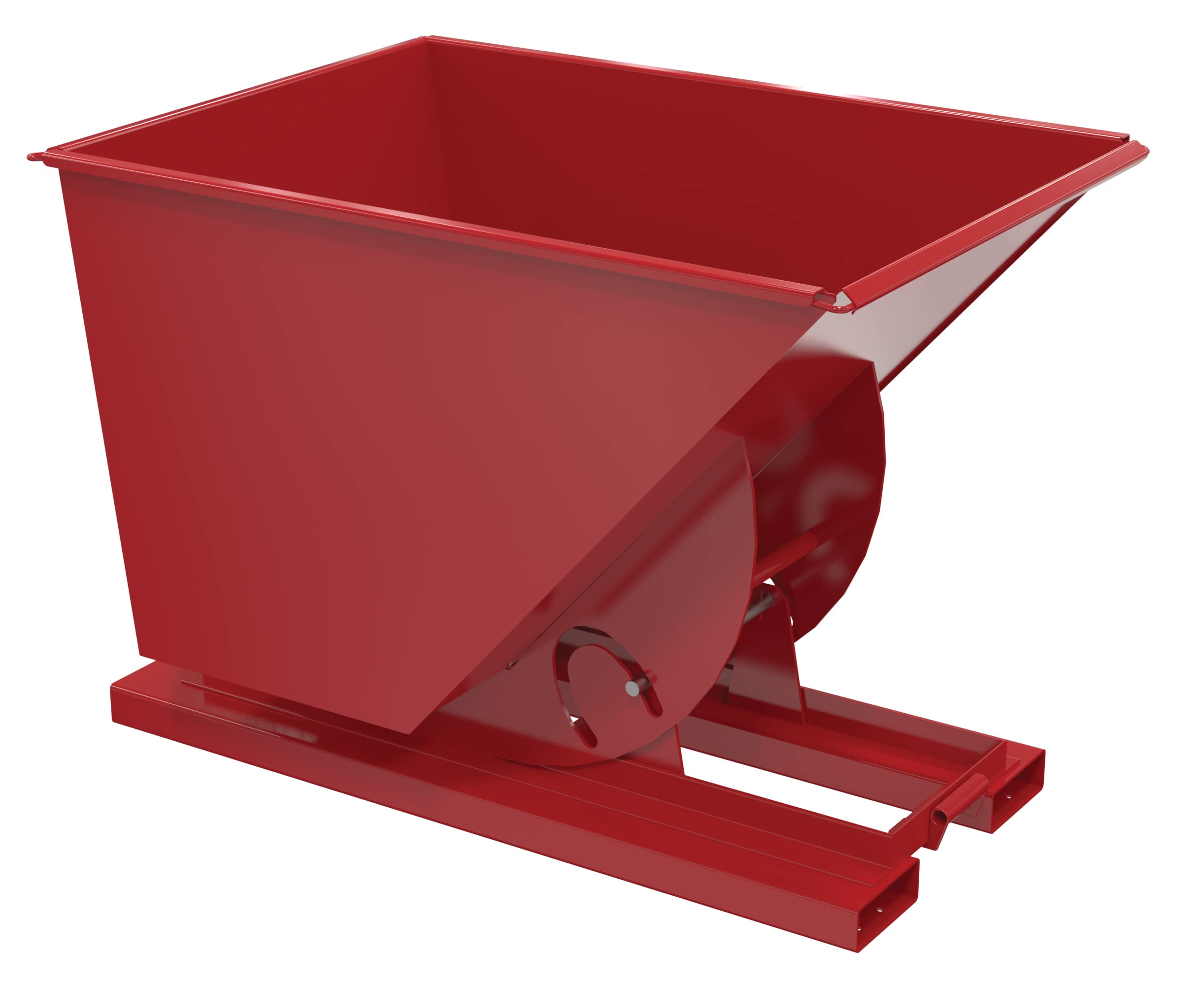 Vestil D-100-LD-NB-SR Steel Light Duty No Bump & Dump Hopper 1 Cubic Yard 2000 Lb. Capacity Soda Red