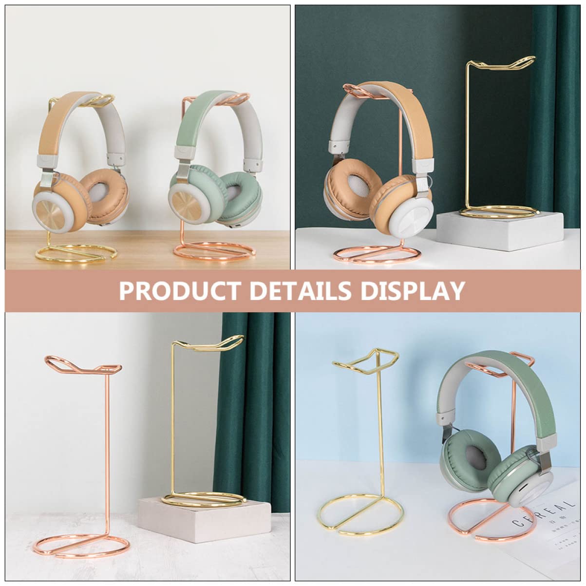 EXCEART 3pezzi Supporto Per Cuffie Leggera Da Scrivania Design Portatile Per Ufficio e Casa Semplifica Organizzazione e Risparmia Spazio Compatibile Con Tutti Modelli Di Cuffie