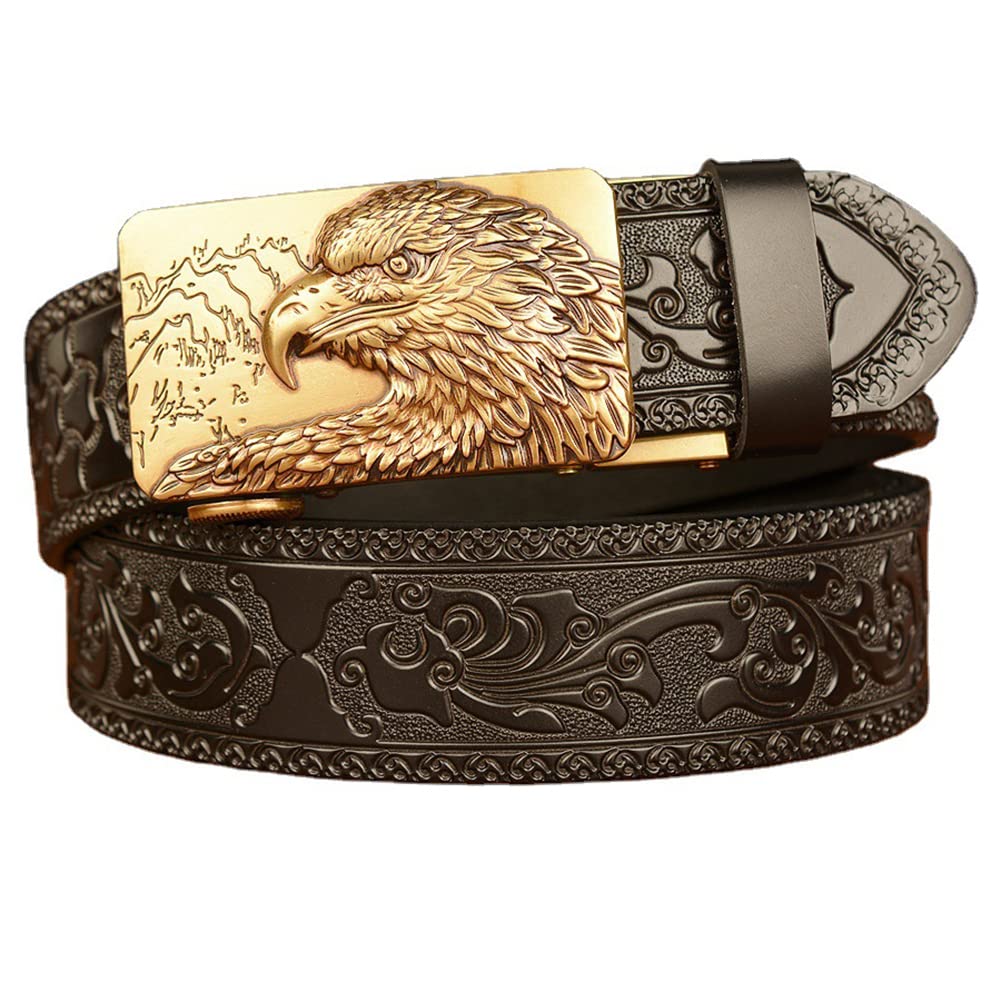BDAYEK Men's Belt Automatic Buckle Men's Ratchet Belt, Colourful Elasticated with Quick for Jeans and Casual Wear(C,115Cm/45Inch)