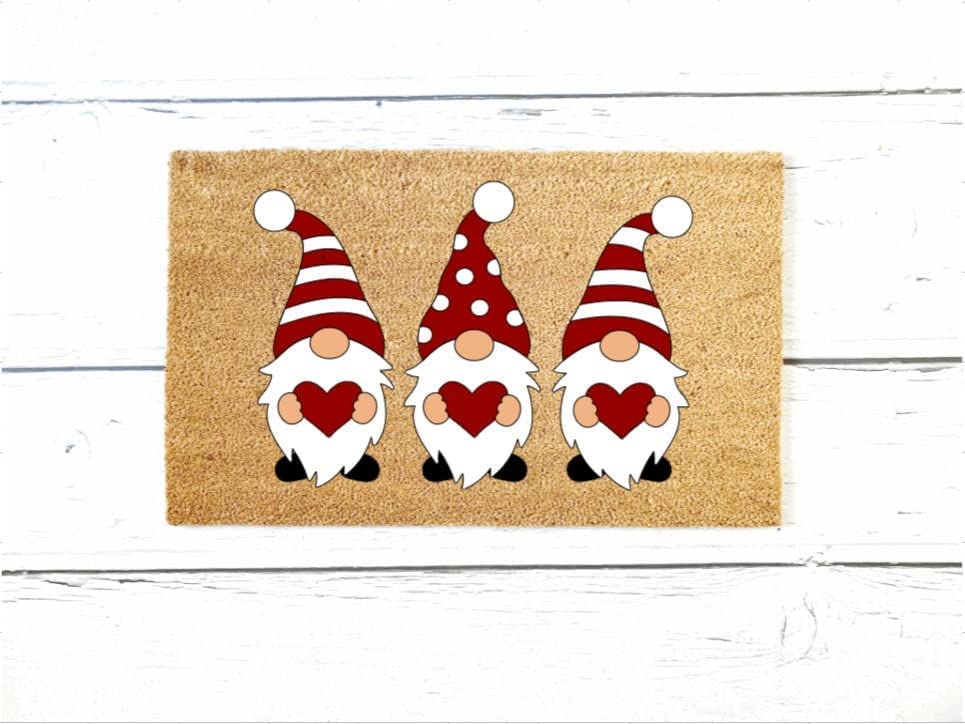 Valentine's Day Gnome Doormat,Housewarming Gift,Birthday Gift,Welcome Mat,Valentine's Day Decoration,Cute Doormat Bathroom Kitchen Door Mat 24X16 Inch — image 1