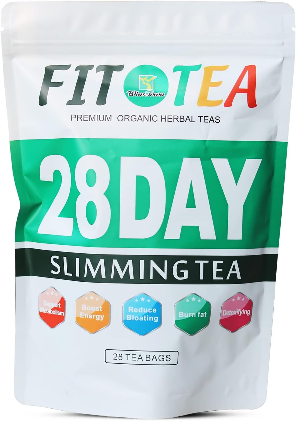 Wins Town 28 Day Slimming Tea, Fit Life Chinese kruidenthee, ondersteunt ontgifting en reiniging, vermindert een opgeblazen gevoel
