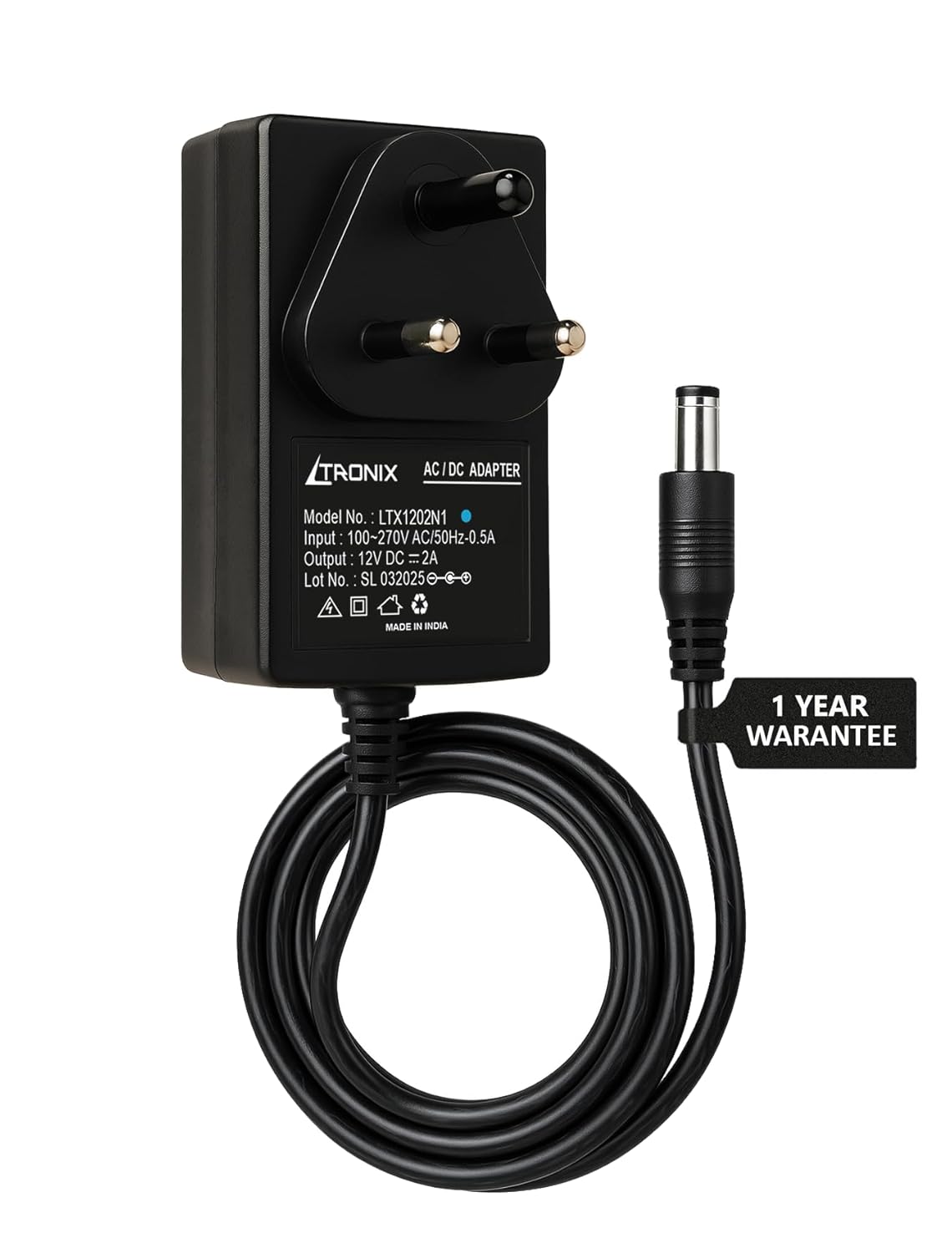 12V 2A Power Adapter, Power Supply for Router, LED Strip, CCTV Camera, Modem, Set Top Box/DTH Box, DIY Boards, 2.5mm x 5.5mm Jack,12Volt 2Amp DC Output