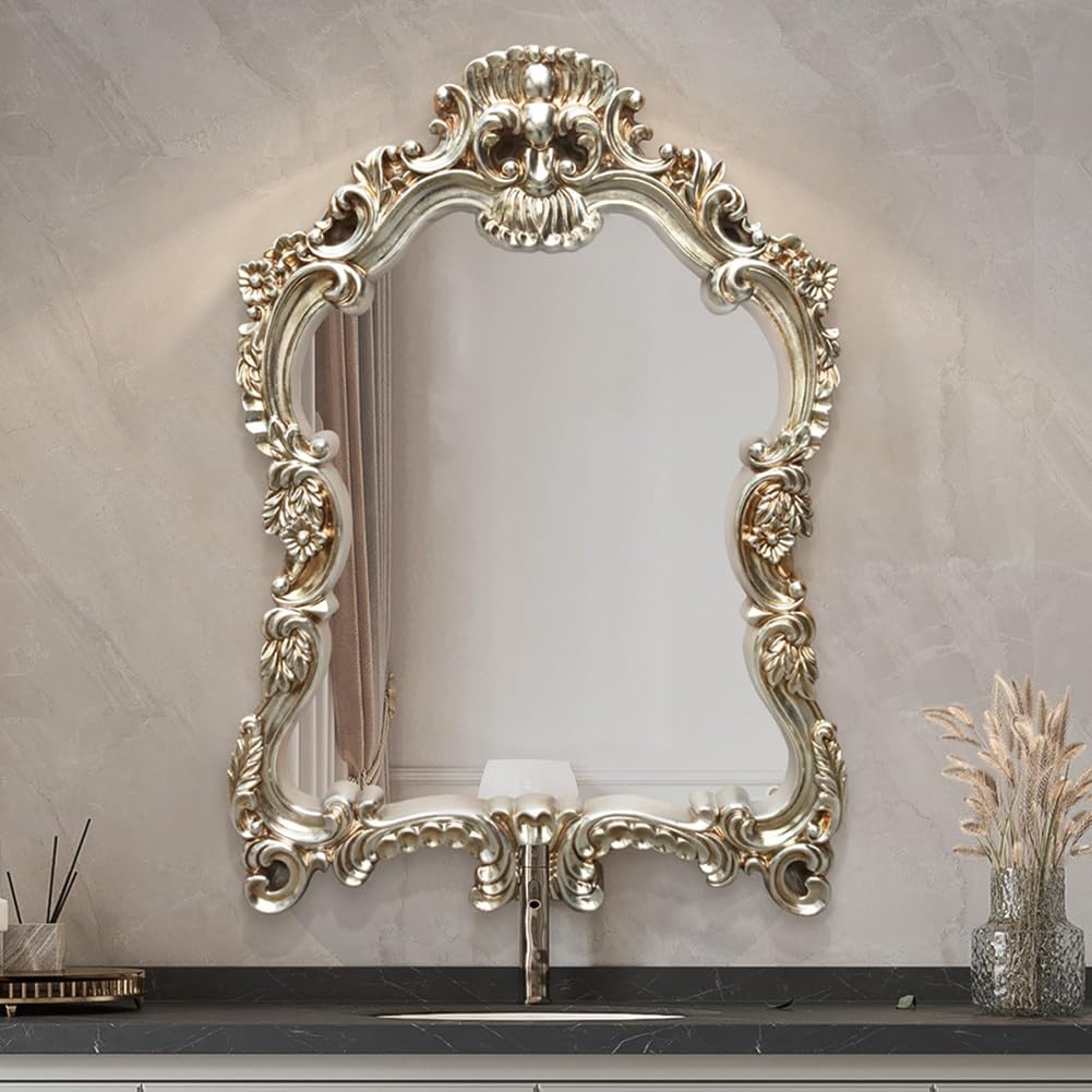 Amazon.com: Vintage Wall Mirror, Ornate Baroque Bathroom Mirror