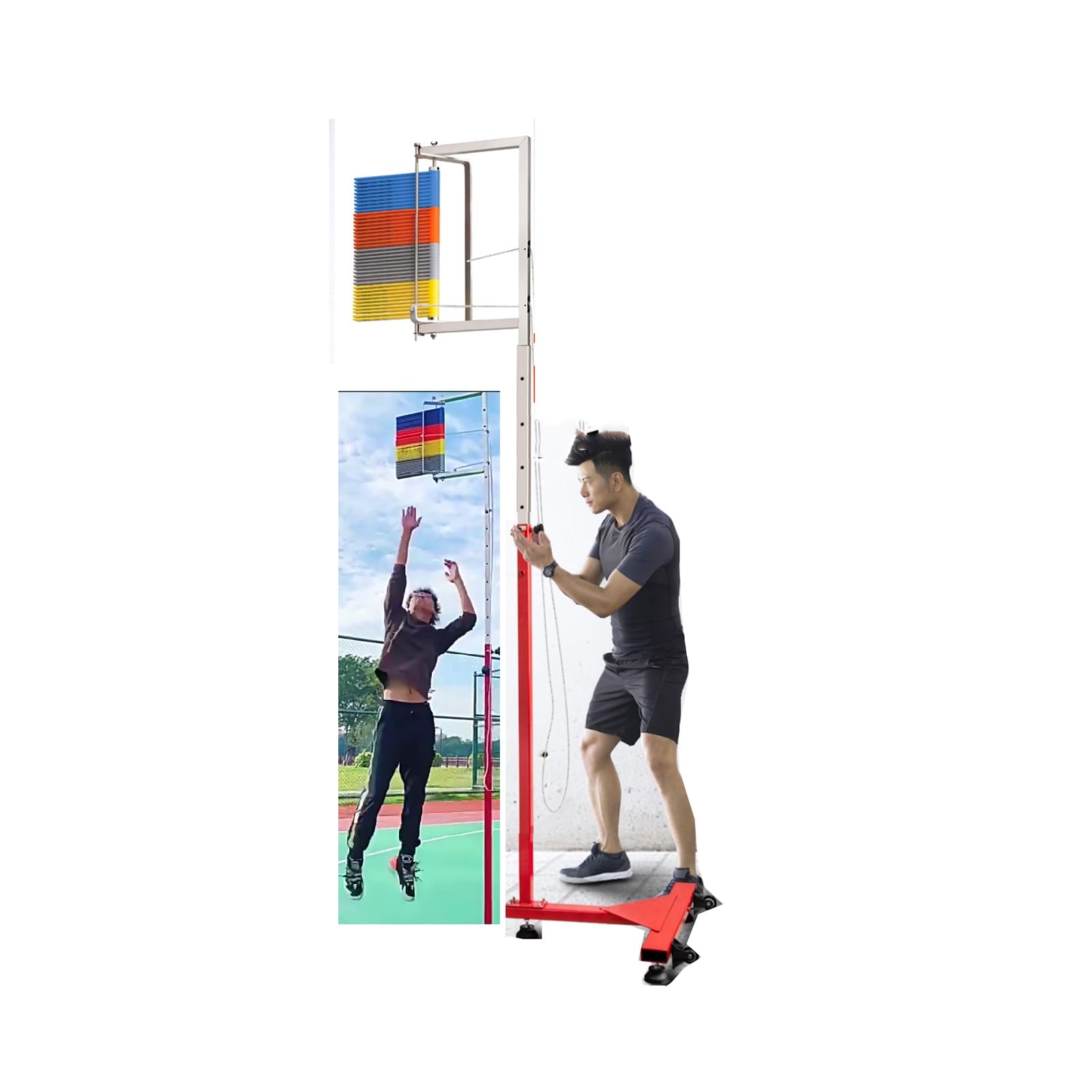 Testeur de détente verticale sur pied avec tige télescopique réglable