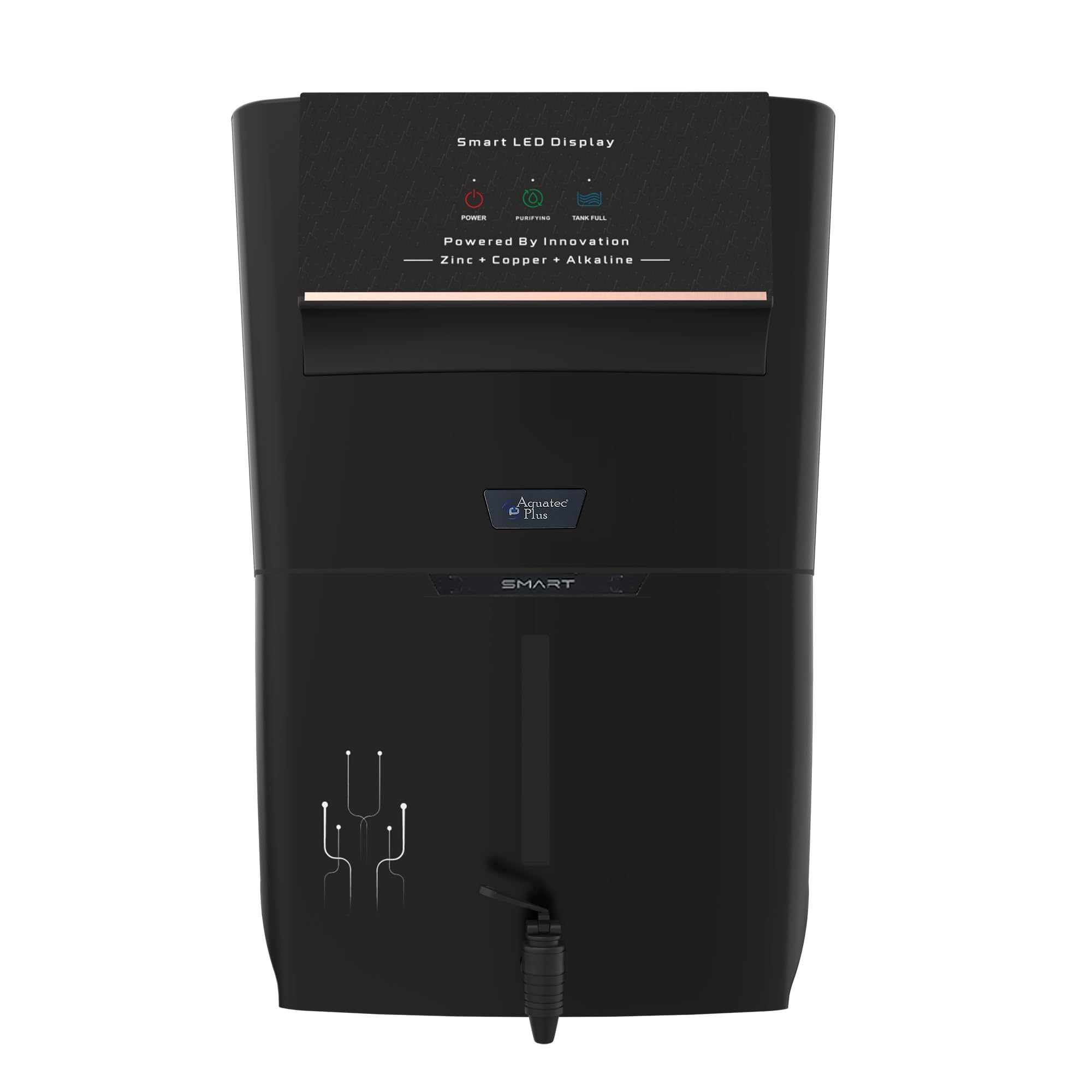 Aquatec Plus Smart - 12 L RO+UV+UF+TDS Control + Alkaline + Copper + Zinc Water Purifier (Black) Works up to 3000 TDS-image-42