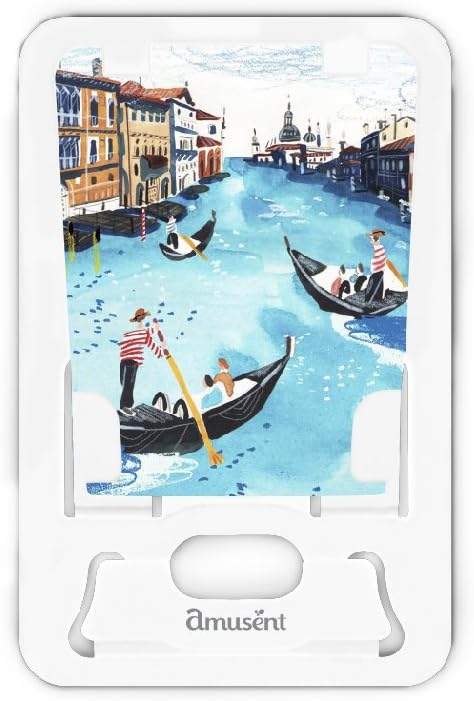 Slim-Pro Stand by Amusent-Ultra Slim Portable Phone Stand, Kickstand-As Small As Credit Card, Pocket Size-Foldable, Adjustable, Multi-Angle, Compatible w/ iPhone, Smartphones & Tablets (Venice)
