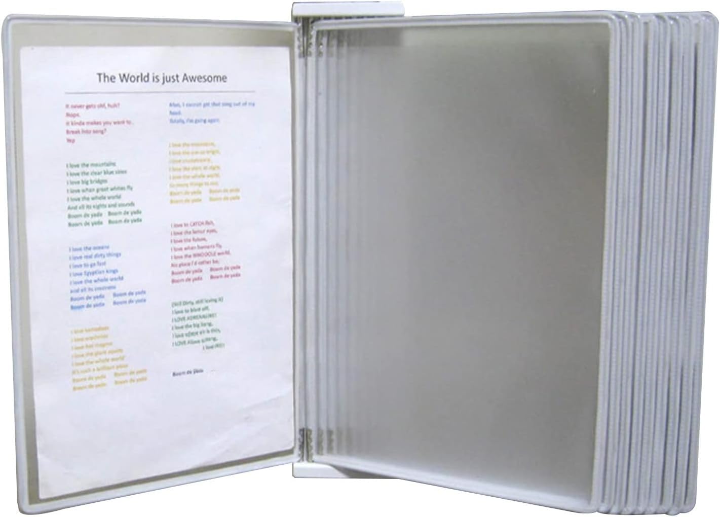 noxozoqm Wall Mounted Reference, 10 Double-Sided Panels, A4 Letter-Size, Assorted Colors(Color:A)