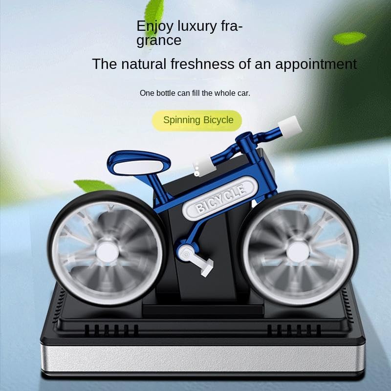 Image of Qawachh Rotating Tyre bicycle Solar Perfume Car Dashboard Decorative Items Freshener & Aromatherapy Bicycle Perfume Pieces Smell Eliminator