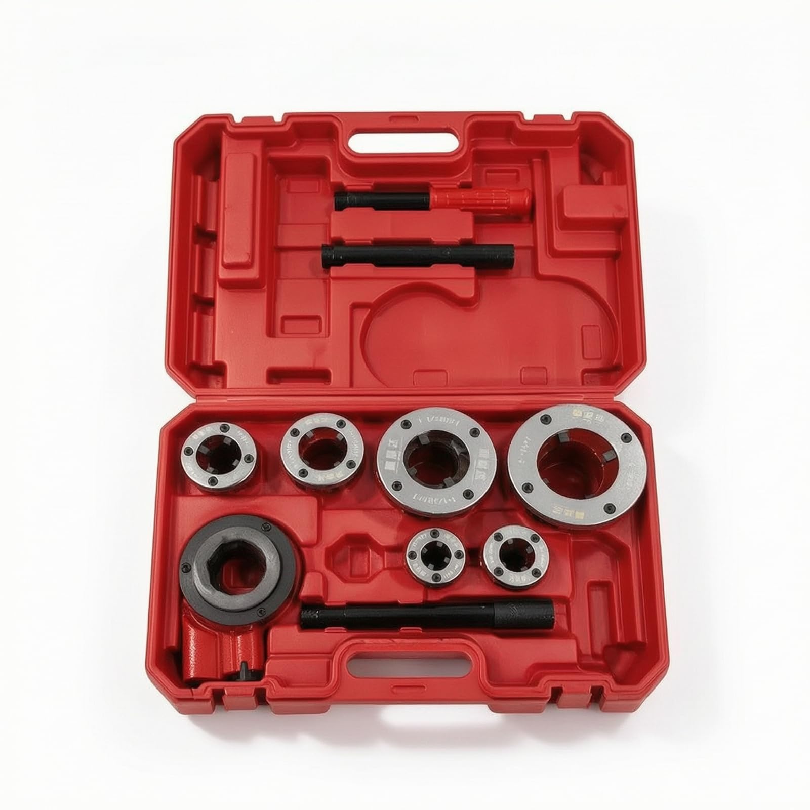 Gralara Kit Filetage Tuyau à Cliquet Manuel Coffret Filières Plombier Interchangeable Kit Filetage Tuyau pour Plombiers, style to 1