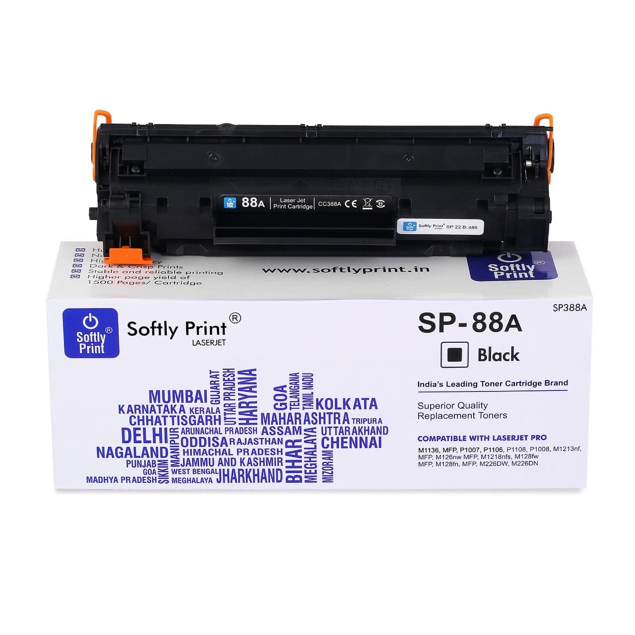 Softly Print Toner Cartridge 88A CC388A Compatible with HP Laserjet Printers P1007,P1106,P1108,P1008,M1213nf MFP,M1136 MFP,M126nw MFP,M1216,M1218nfs, M128fw MFP,M128fn MFP,M226DW,M202DW 1 Peice (B0DC65FZG4) Amazon Price History, Amazon Price Tracker