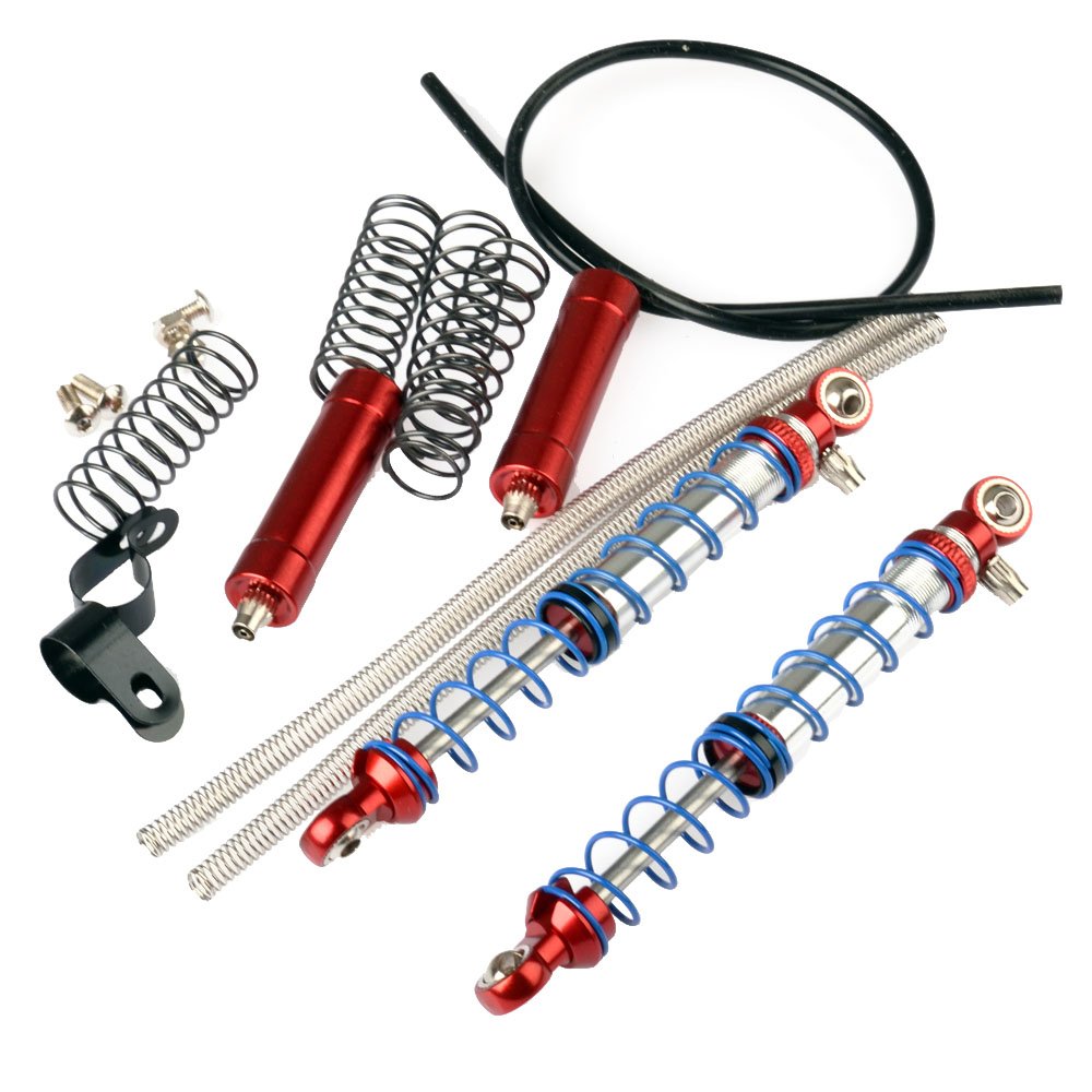 2 sztuk 100/110mm Piggyback amortyzator hydrauliczny podwójna sprężyna, dla Axial SCX10 SCX10 II 90046 D90 TRX4 1/10 gąsienica RC Zdalny amortyzator samochodowy(110MM)