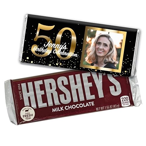 Barras de chocolate personalizadas de 36 quilates con foto y envoltorios, regalos para invitados (paquete de 36)  No requiere montaje