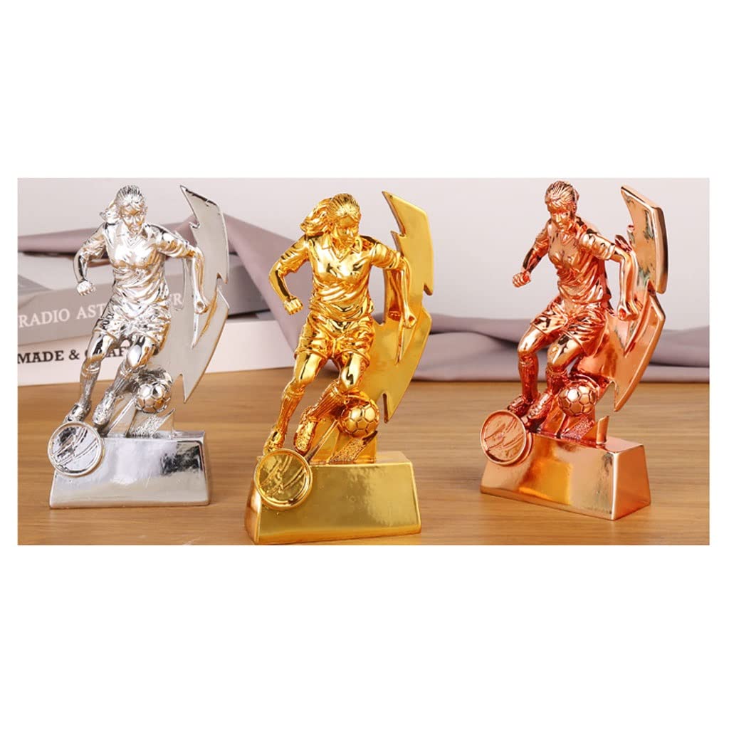Trofeo de fútbol femenino, trofeo de campeonato de fútbol, ​​trofeo MVP, modelo de trofeo, adecuado para premios de eventos Decoración del hogar Colección de adornos Regalo de vacaciones