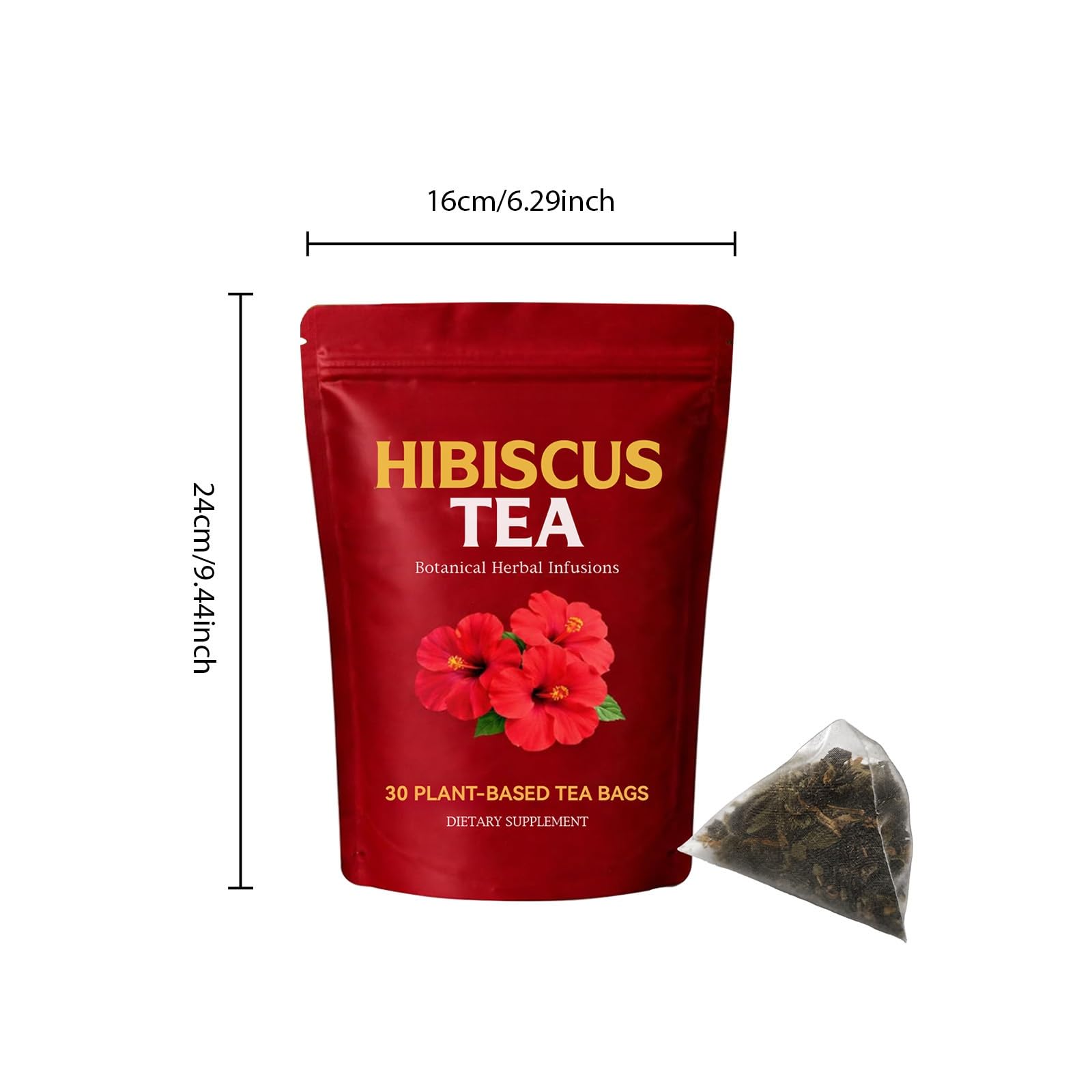 Tisana rinfrescante all'ibisco, 30 bustine - Miscela floreale naturale for energia e relax quotidiani(5pcs)
