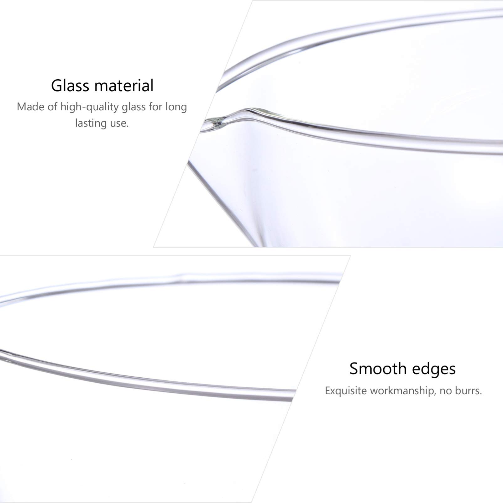 Baluue Bassin D'évaporation en Verre Transparent avec Bec Verseur, Outil de Laboratoire Rond pour Évaporation en Milieu Scolaire et Scientifique