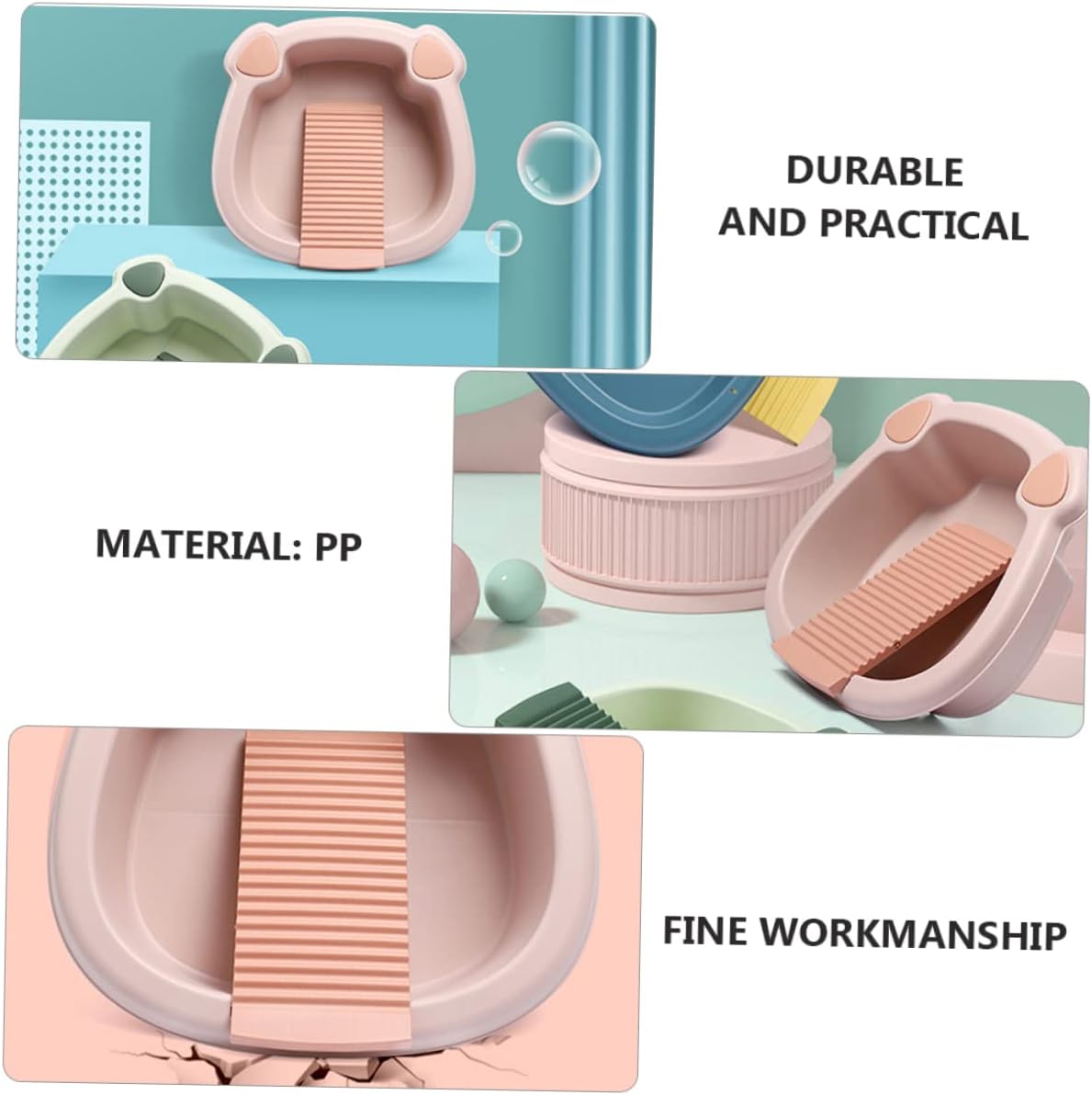 Toddmomy 1 Set Wash Basin Household Tools Plastic Wash Board Clothing Washboard Hand Washing Shirt Board Laundry Basin Washboard Dormitory Hand Wash Basin Washboard Basin Sink Large Pp