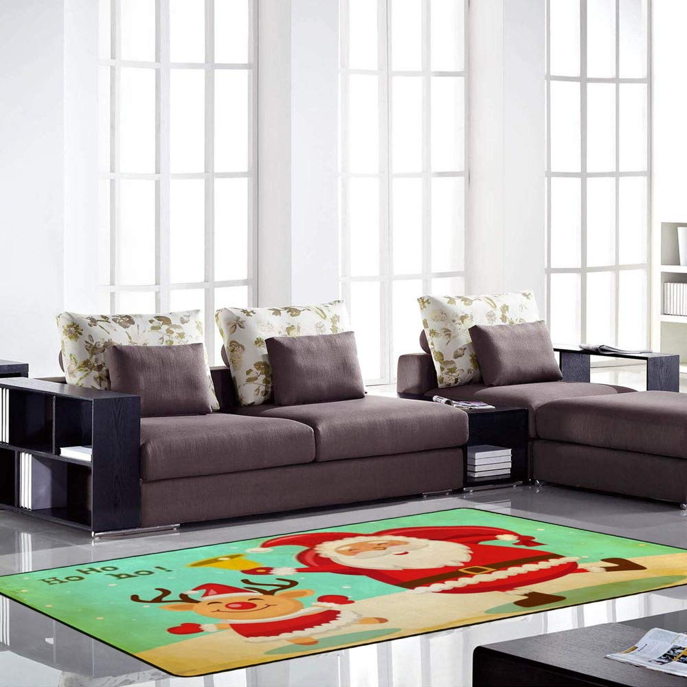 Tapis Joyeux Noël en polaire corail moderne pour décoration intérieur
