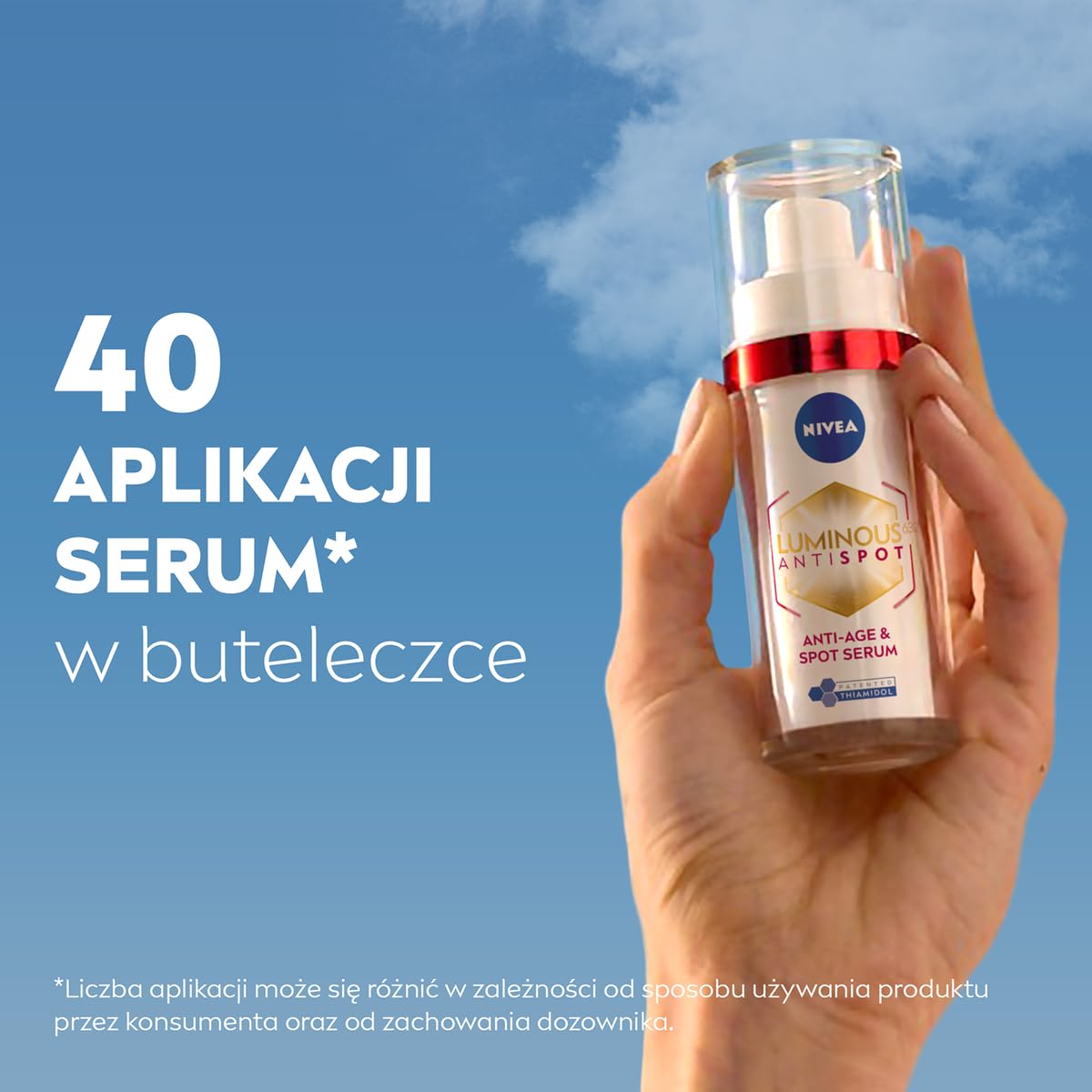 NIVEA Luminous630 Anti‑Age Serum 2w1, serum na przebarwienia i zmarszczki, Thiamidol i Kwas Hialuronowy 30 ml