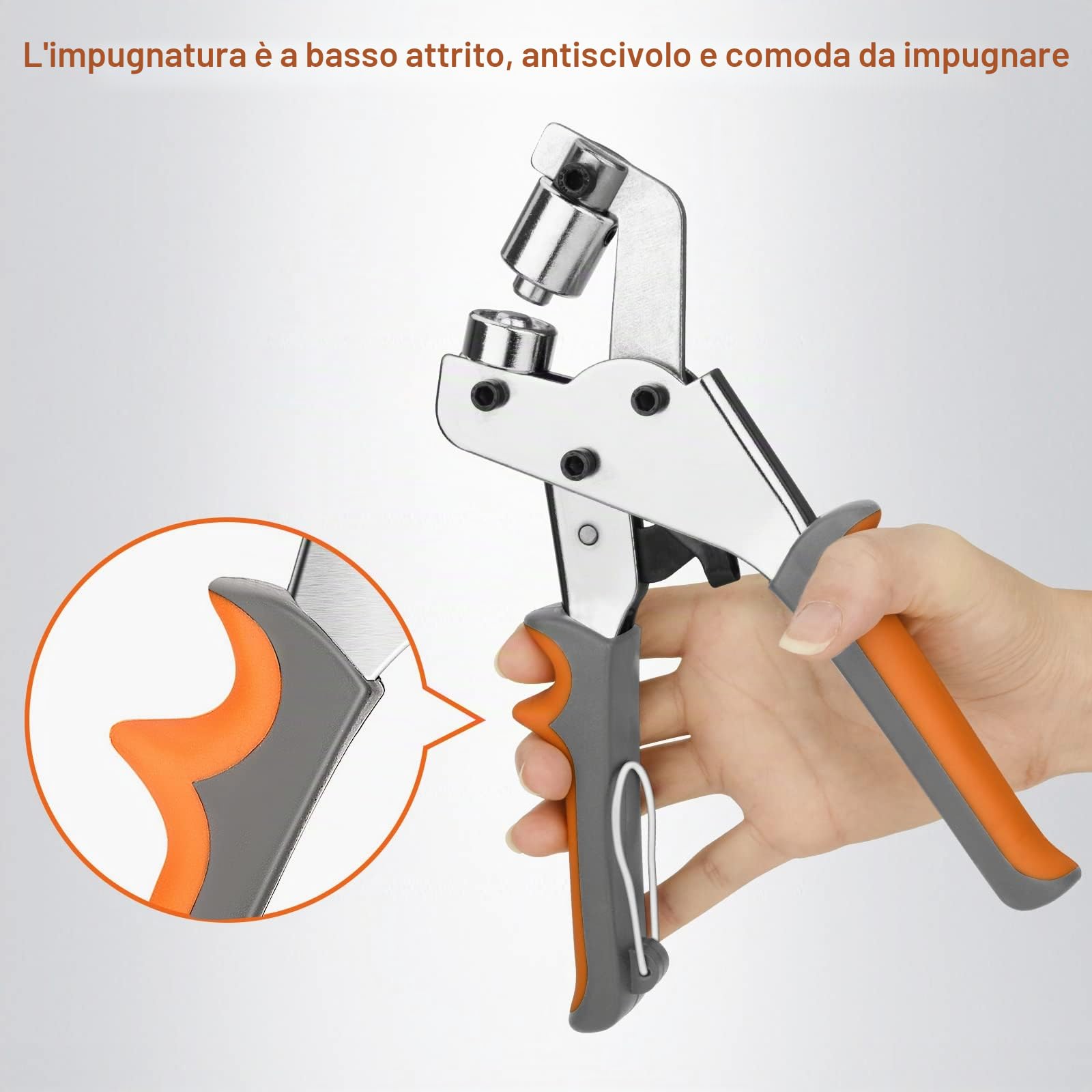 Set di pinze per occhielli portatili, pinze per occhielli professionali con 500 occhi, pinze per perforare sicure, perforatore per occhielli multifunzionale, utilizzate per pelle, tessuto impermeabile