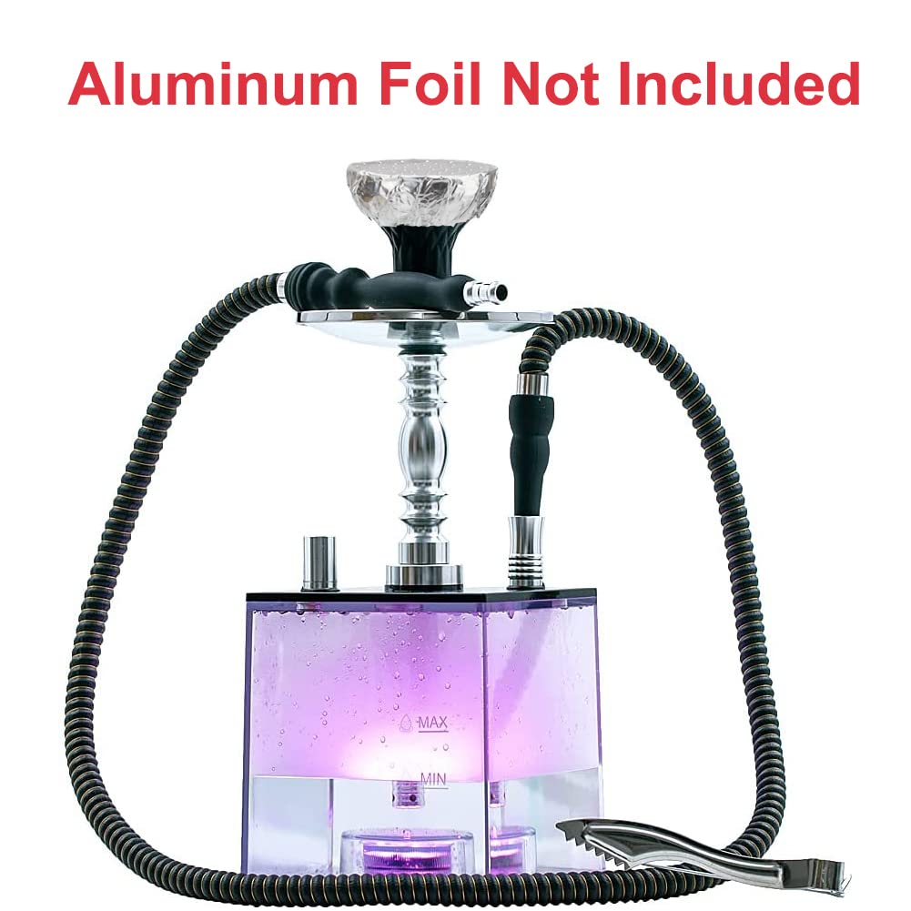 Hookah Set with Case with Everything, ASANMA Micro Modern Cube Acrylic Hookah with Silicone
