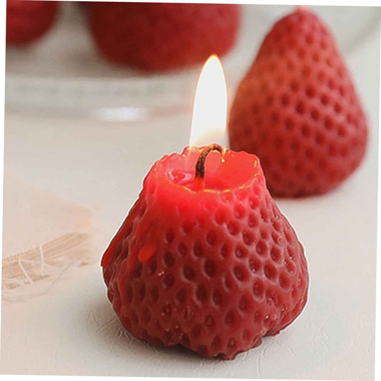 SUPVOX Set da 9 Candele Profumate alla Fragola, Candele Decorative a Forma di Fragola per Aromaterapia, Decorazioni per Casa e Scenografie di Festa, Regalo Natalizio e Matrimonio