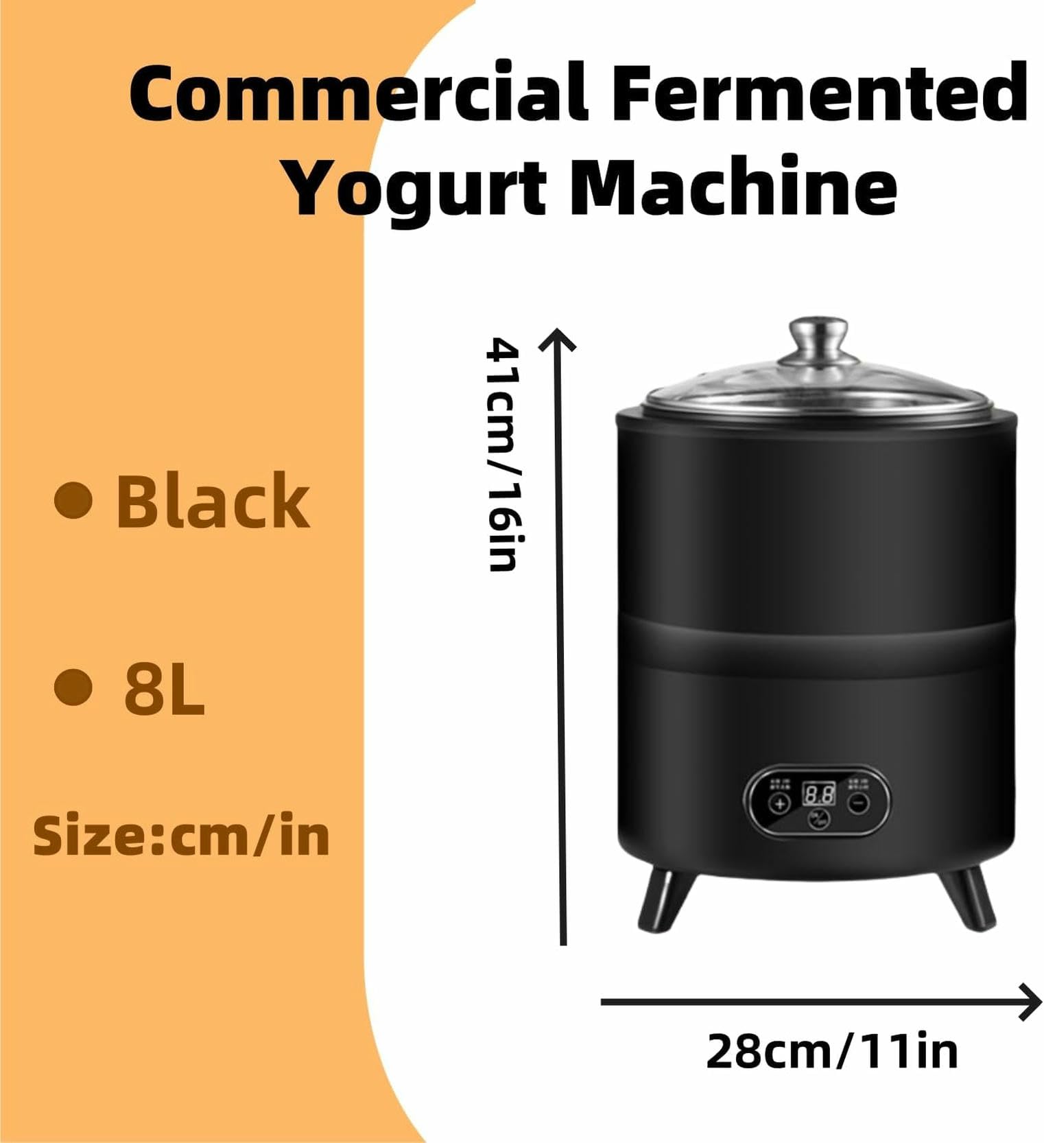 Maszyna do jogurtu ze sterowaniem LCD, automatyczna maszyna do fermentacji do użytku domowego i komercyjnego, idealna do restauracji i cukierni