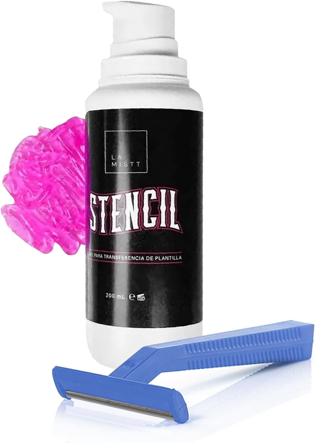PACK Stencil Tattoo Gel Loción Fijadora Plantillas 200 ml + 100 Cuchillas de Depilación Desechables 1 hoja | Tatuajes