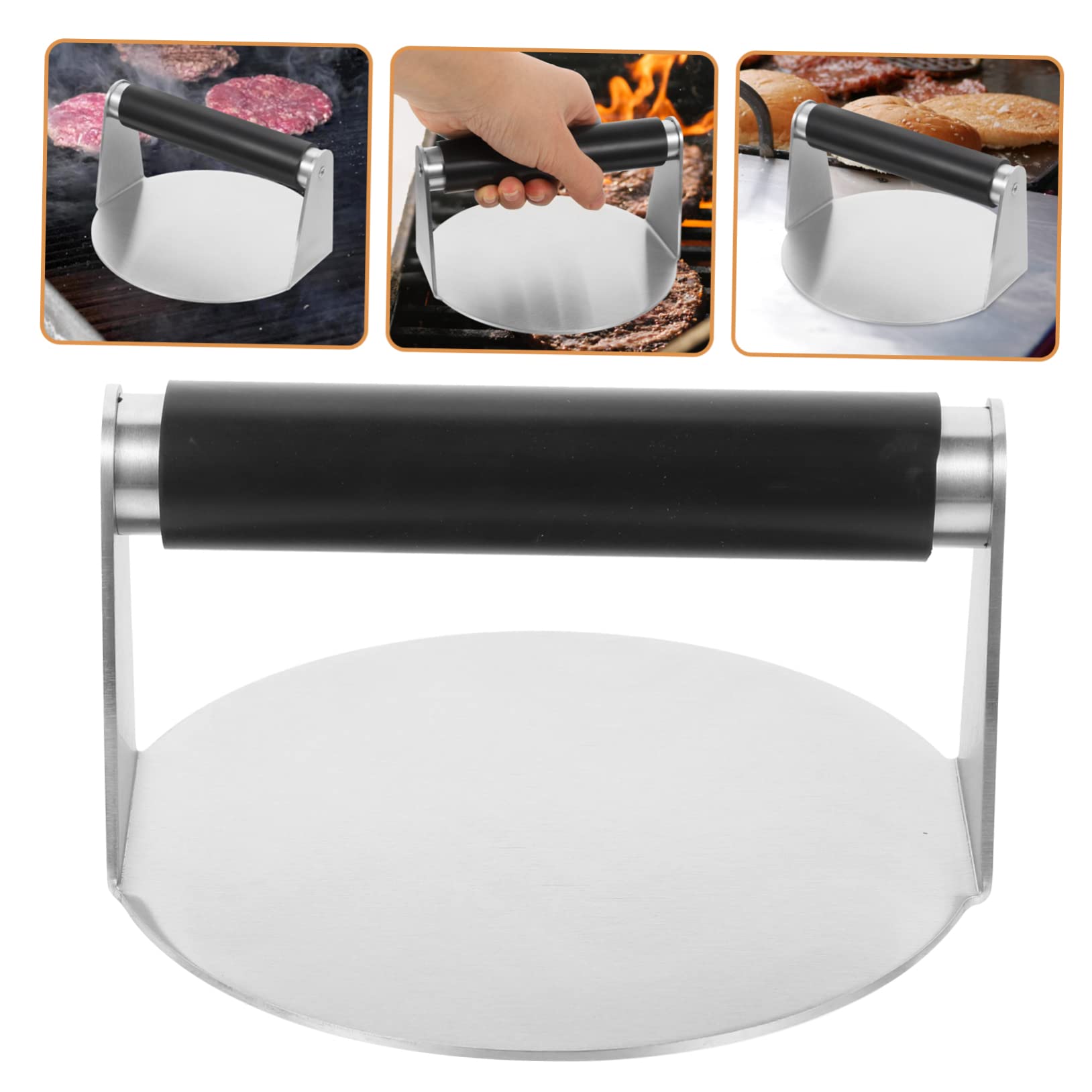 Burgerpresse aus Edelstahl, Ergonomischer Griff, für Küche und Grill