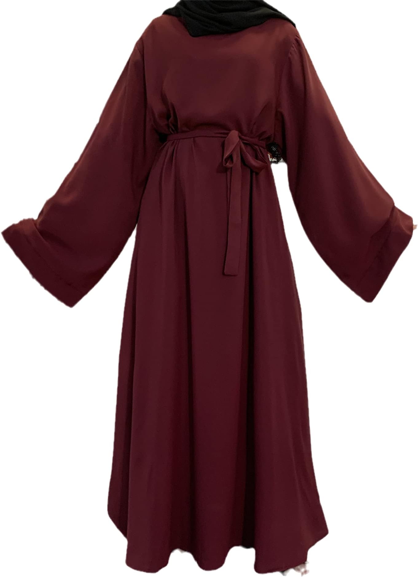 FPOVFPO Abayas for Women Muslim Dress Long Sleeve Islamic Dubai Robe Prayer Clothing Eid Kaftan Belted Long Dress