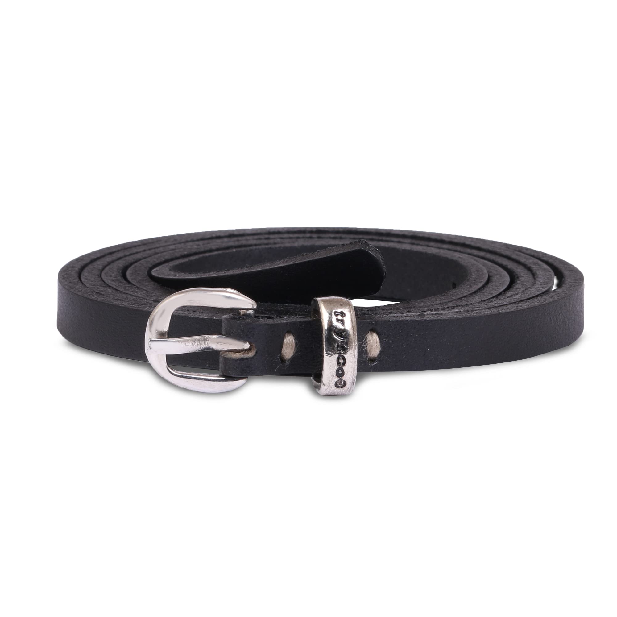 trysco® Girls & Women SLIM/SLEEK Genuine Leather Belt for Dresses/Jeans/Trouser/Skirts/Shorts(WIDTH 9MM) (WAIST 36", Black) 1