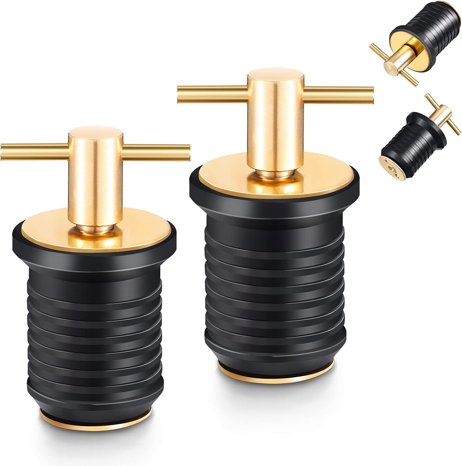 Brass THandle Drain Plug Fit for 1 Inch Diameter Drains