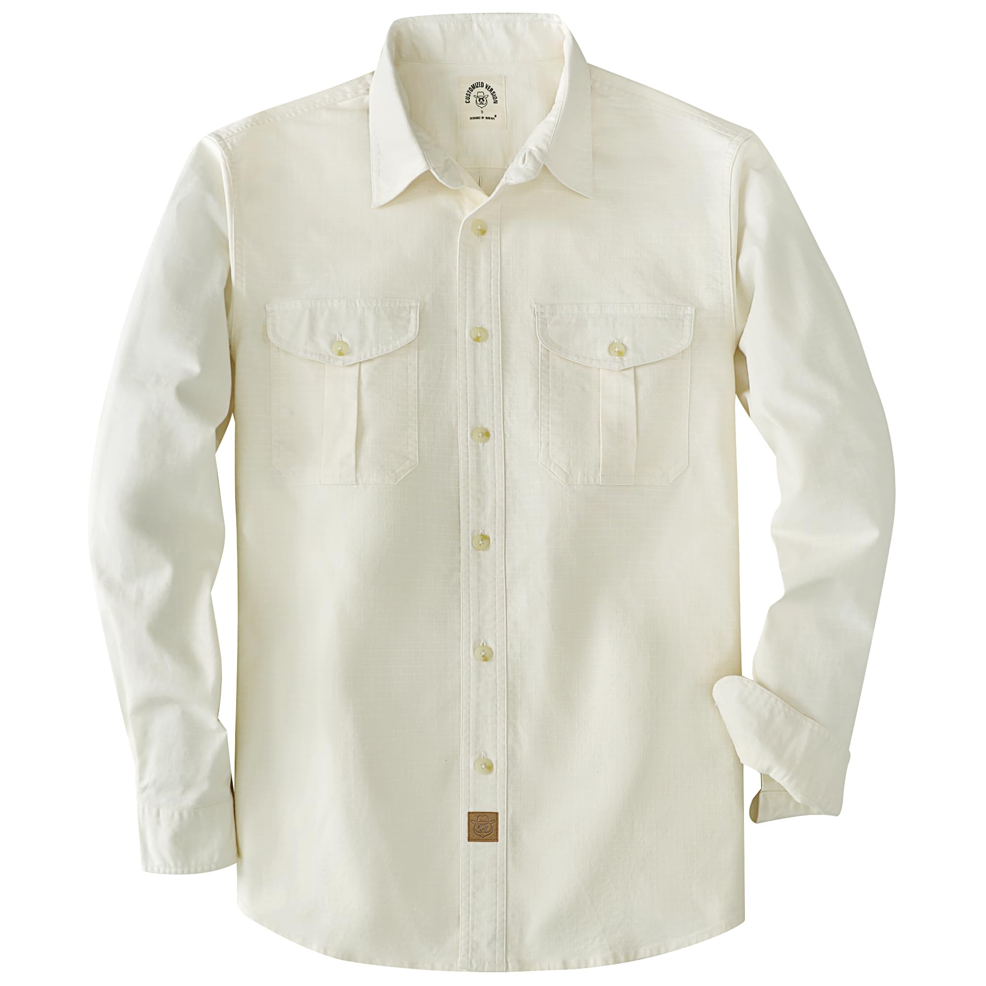 Dubinik® Canvas Long Sleeve Shirts for Men Button Up Work Shirt