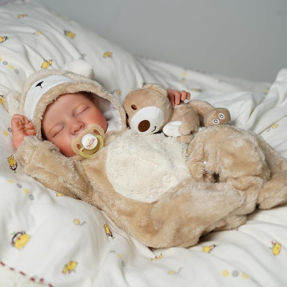 Realistyczna lalka dla niemowląt, 50 cm Reborn Baby Dolls Realistyczne dziecko, 20 cali, niemowlę Reborn Silikonowe Pełne ciało z zamkniętymi oczami - dla dzieci powyżej 3 lat