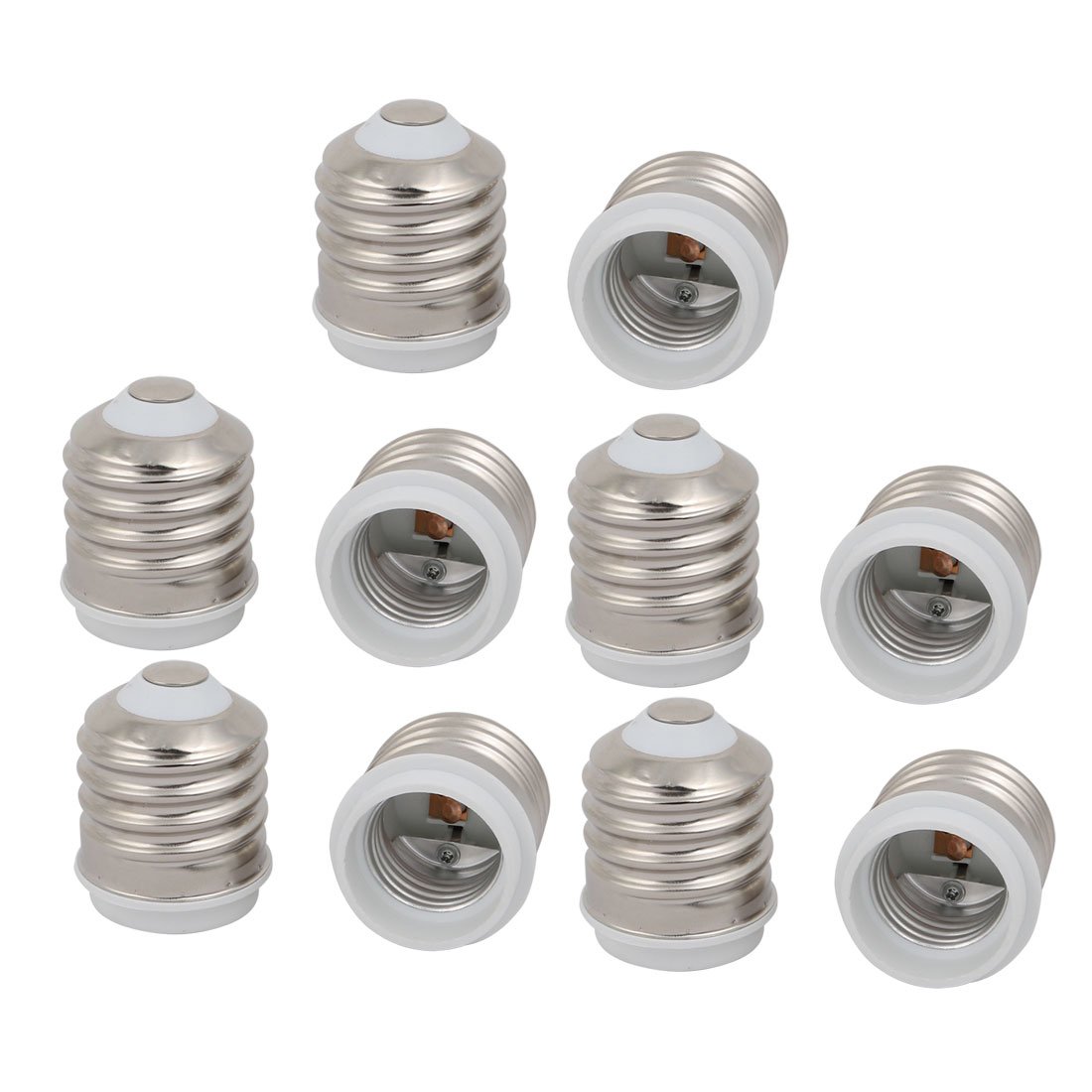 Muiltvoe 10pcs E40 to E27 Extender Adapter Converter Lamp Bulb Socket Holder 50mm Lenght